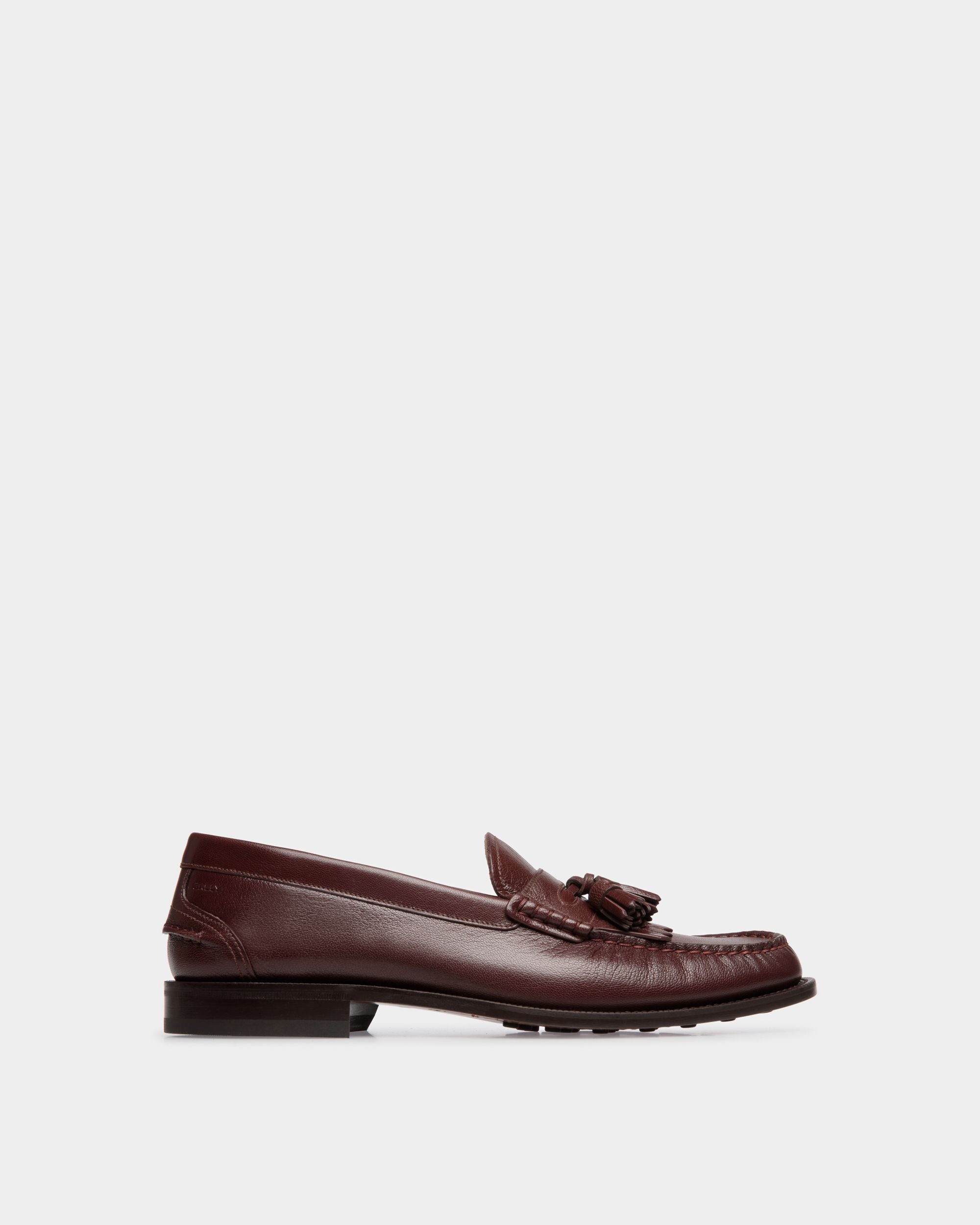 Mocassino Oregon In Pelle Zigrinata Color Castagna - Uomo - Bally - 01
