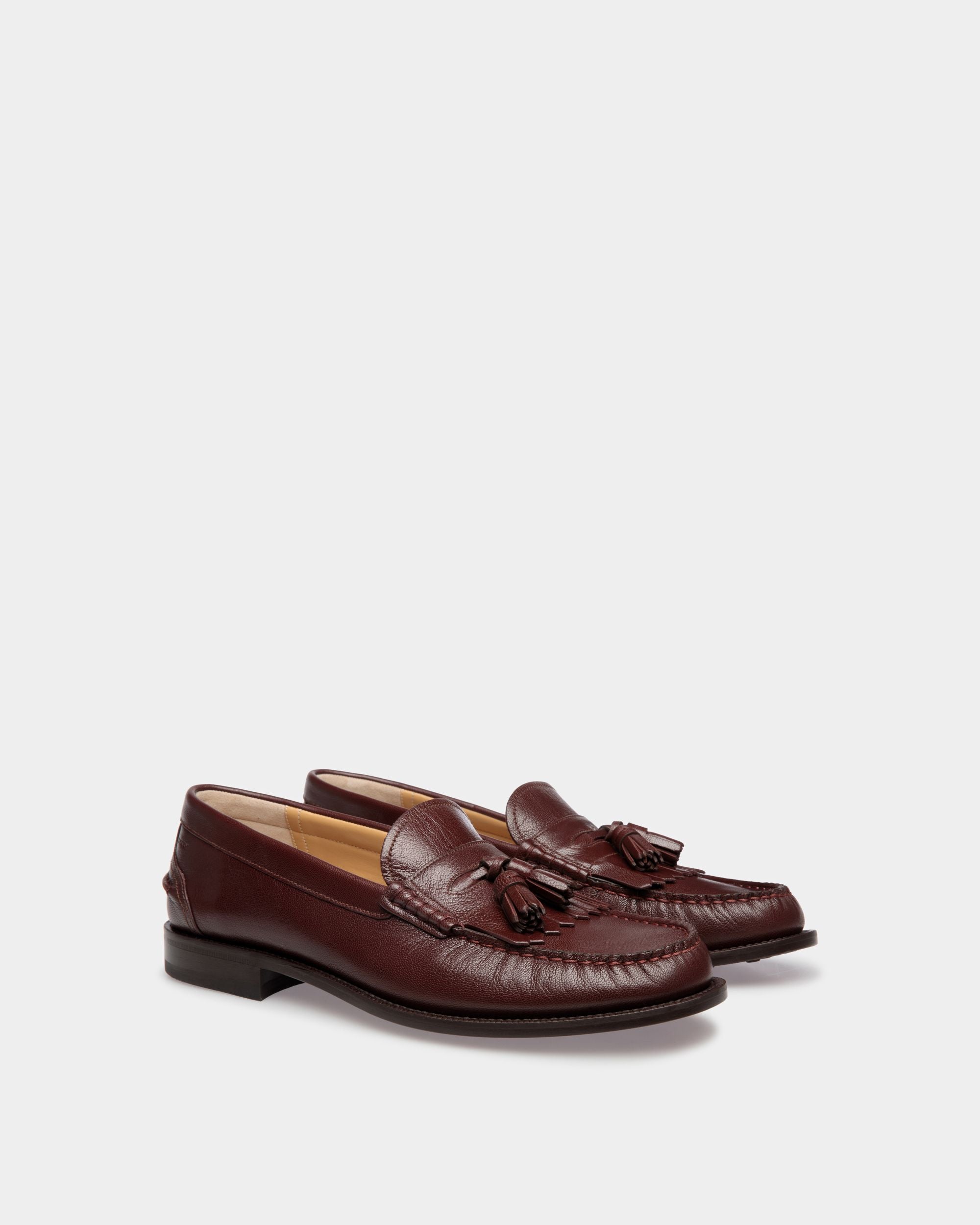Mocassino Oregon In Pelle Zigrinata Color Castagna - Uomo - Bally - 02