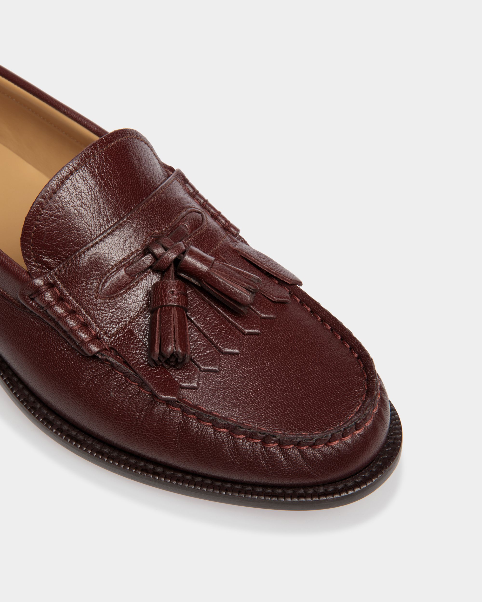 Mocassino Oregon In Pelle Zigrinata Color Castagna - Uomo - Bally - 04