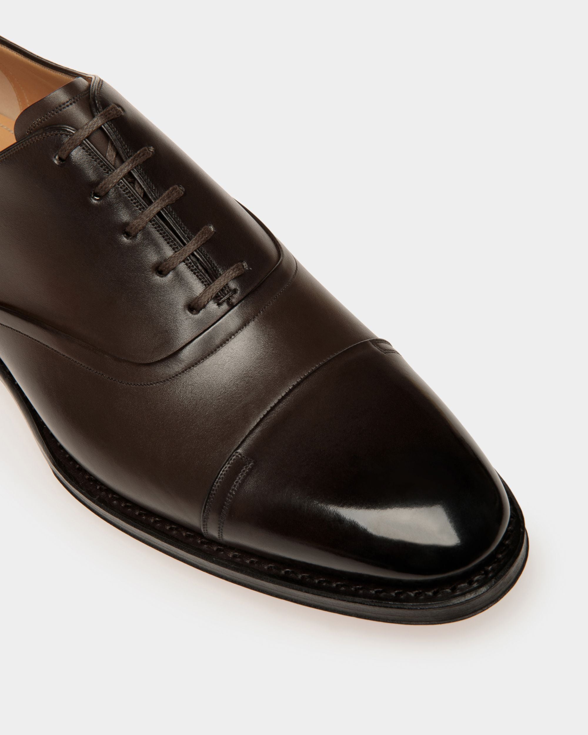 Scarpa Oxford Scribe Un In Pelle Marrone Scuro - Uomo - Bally - 05