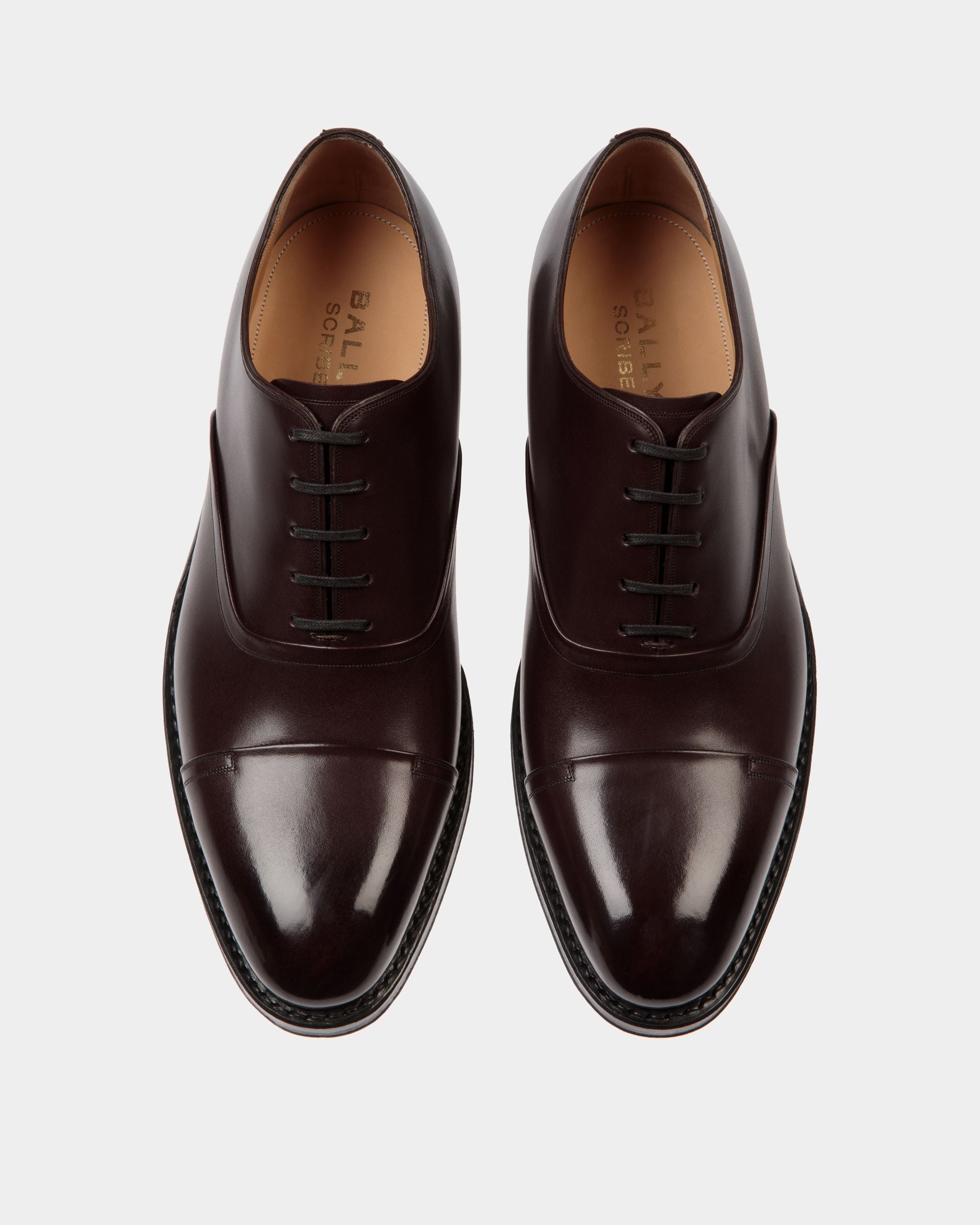Scarpa Oxford Scribe Un In Pelle Bordeaux Scuro - Uomo - Bally - 05