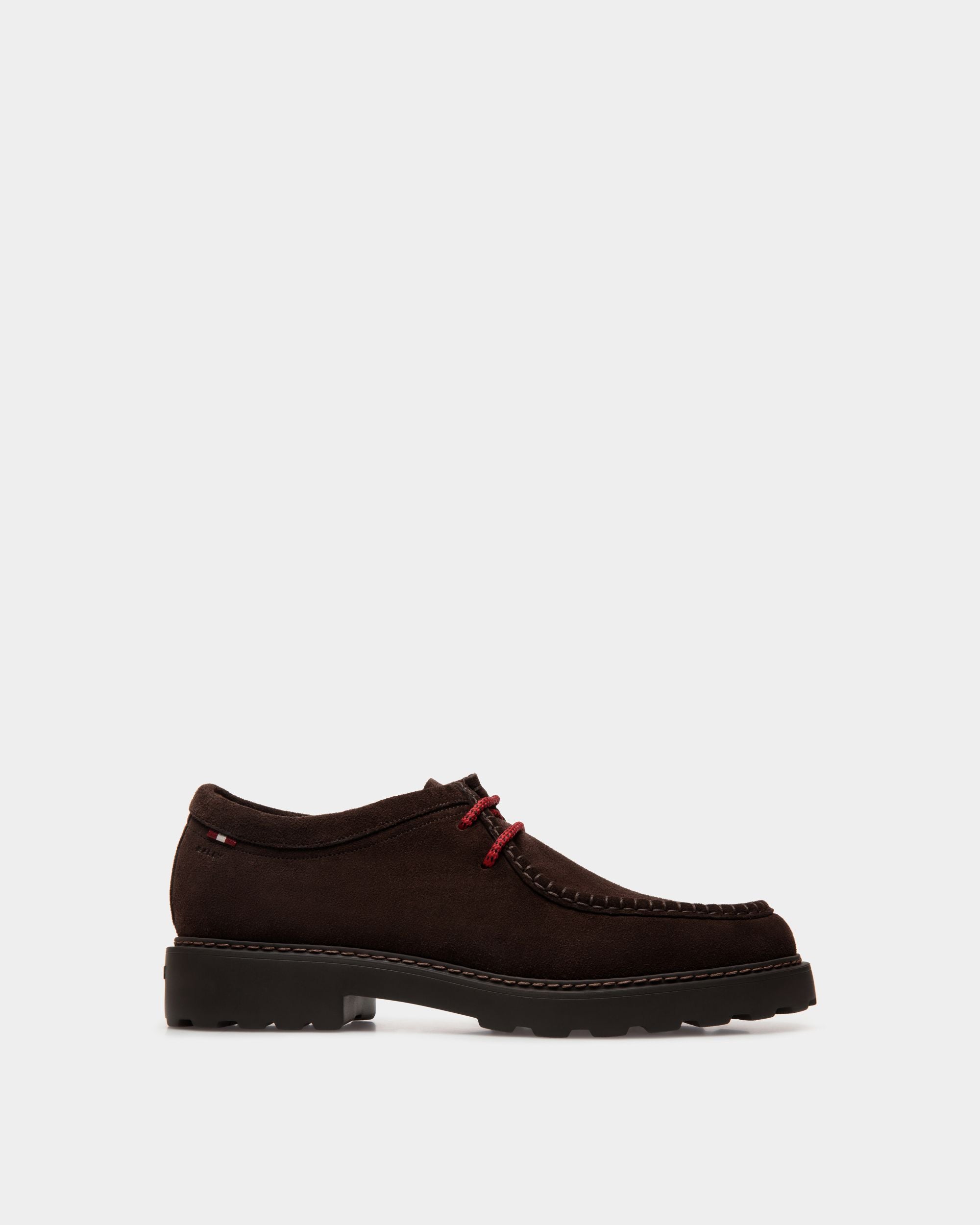 Derby Gusto In Pelle Scamosciata Color Ebano - Uomo - Bally - 01