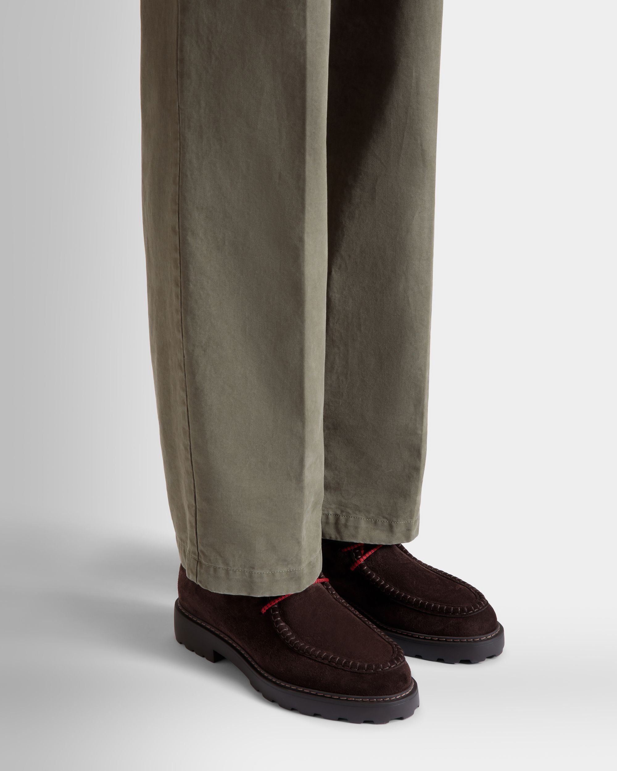 Derby Gusto In Pelle Scamosciata Color Ebano - Uomo - Bally - 02