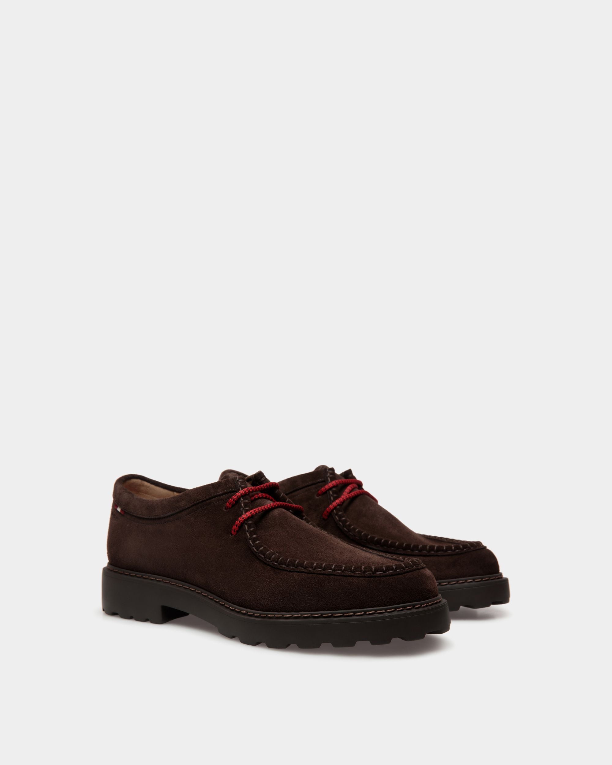 Derby Gusto In Pelle Scamosciata Color Ebano - Uomo - Bally - 03