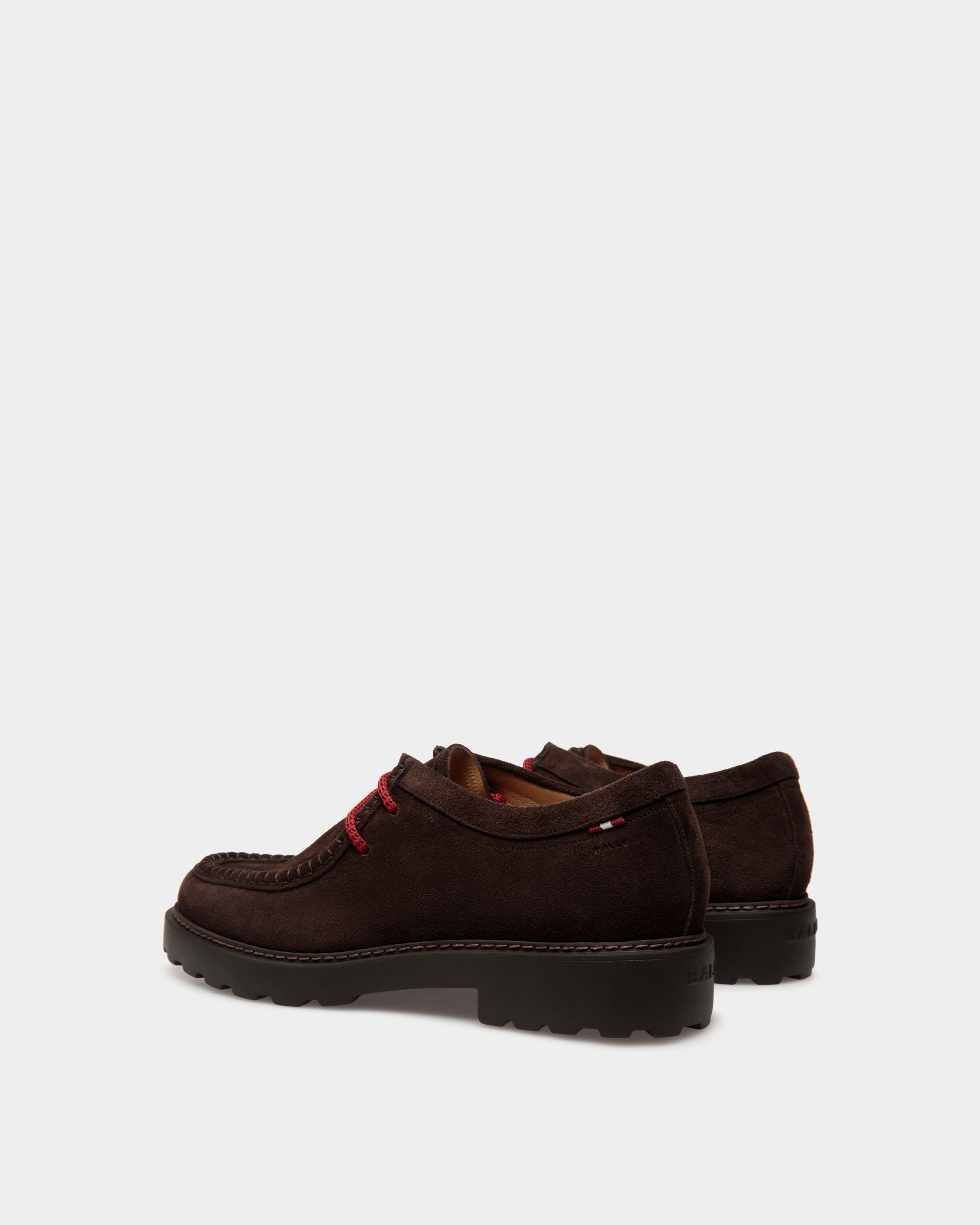 Derby Gusto In Pelle Scamosciata Color Ebano - Uomo - Bally - 04
