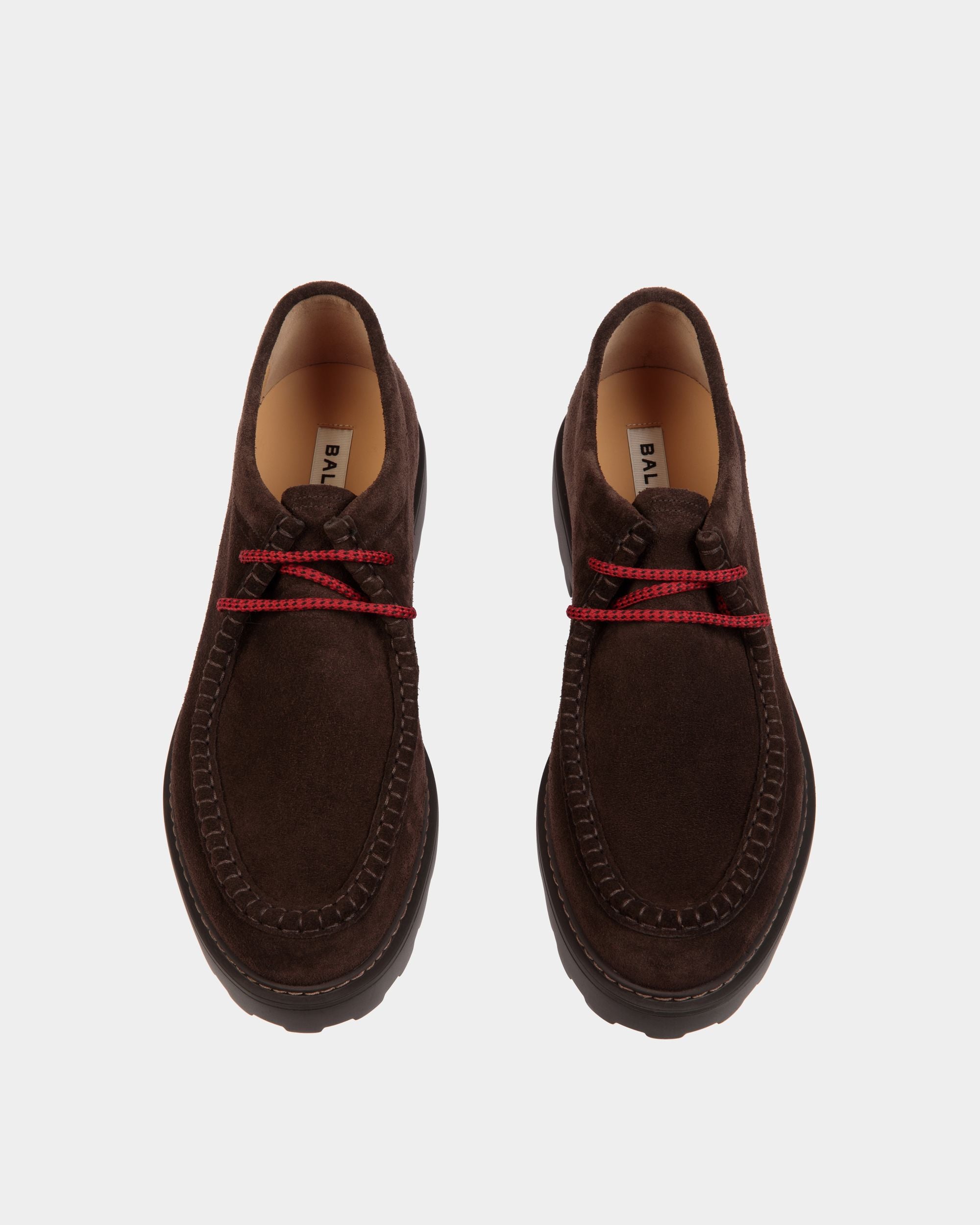 Derby Gusto In Pelle Scamosciata Color Ebano - Uomo - Bally - 05