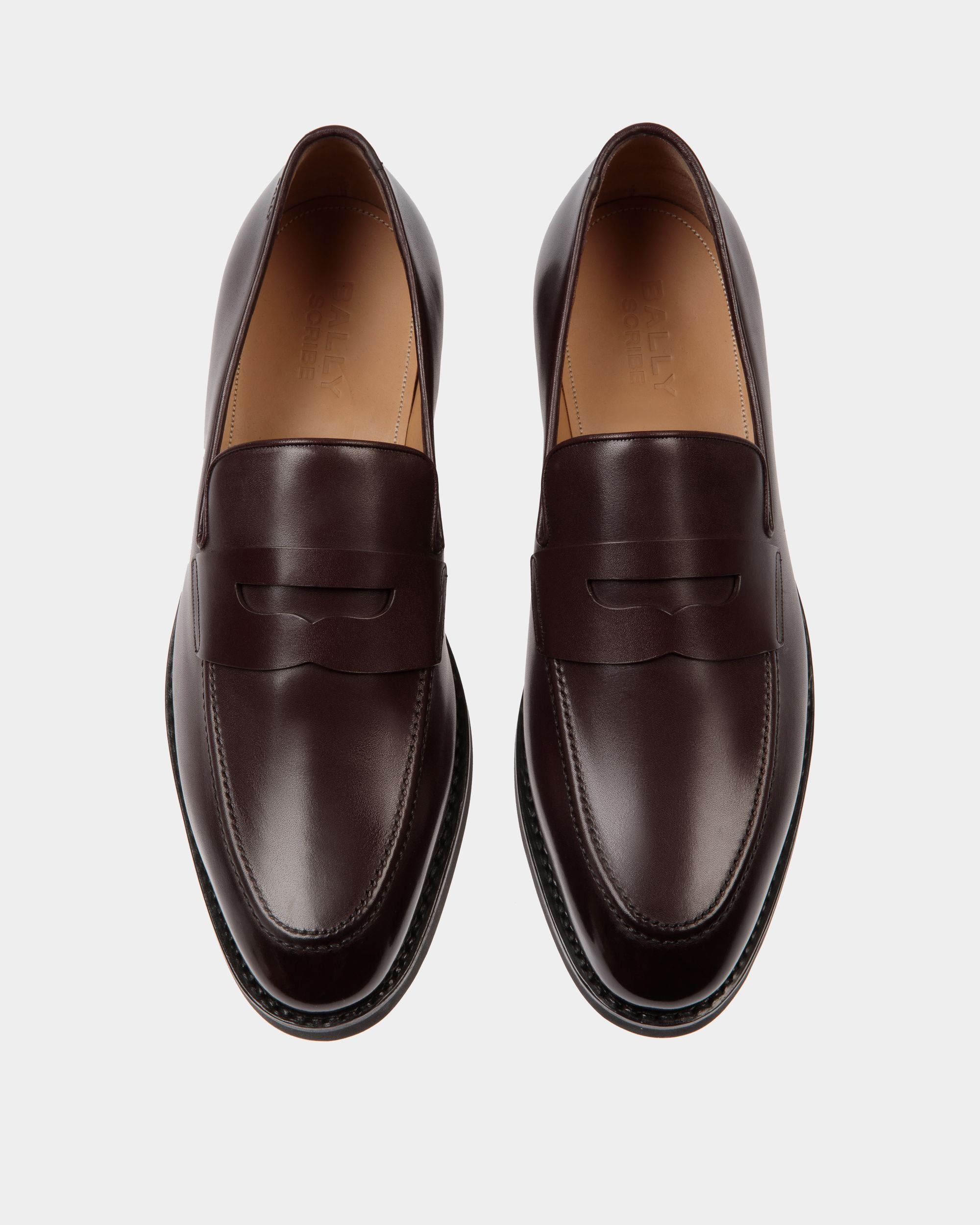 Mocassino Scribe Un In Pelle Bordeaux Scuro - Uomo - Bally - 05