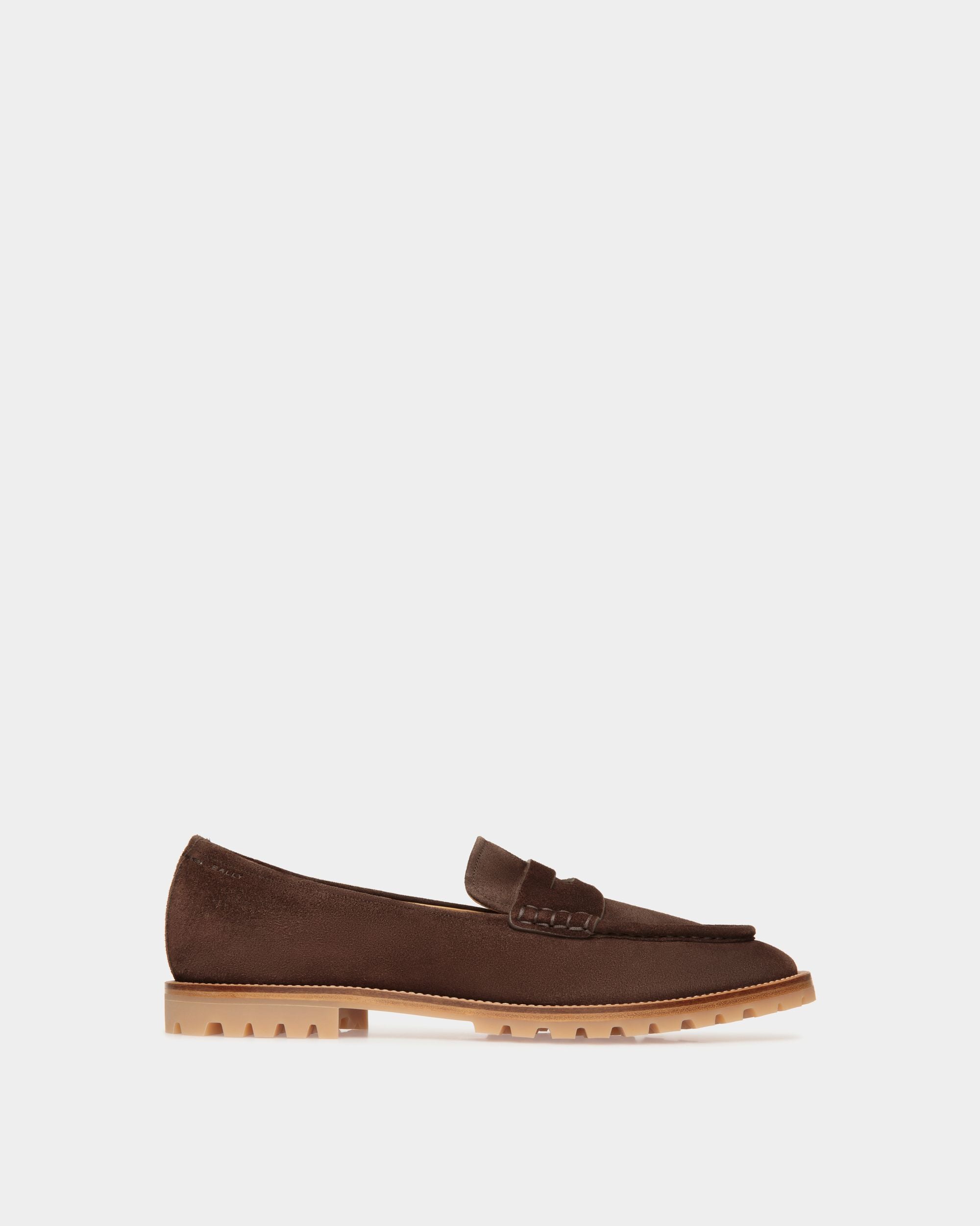 Mocassino Solaria In Pelle Scamosciata Color Ebano - Uomo - Bally - 01