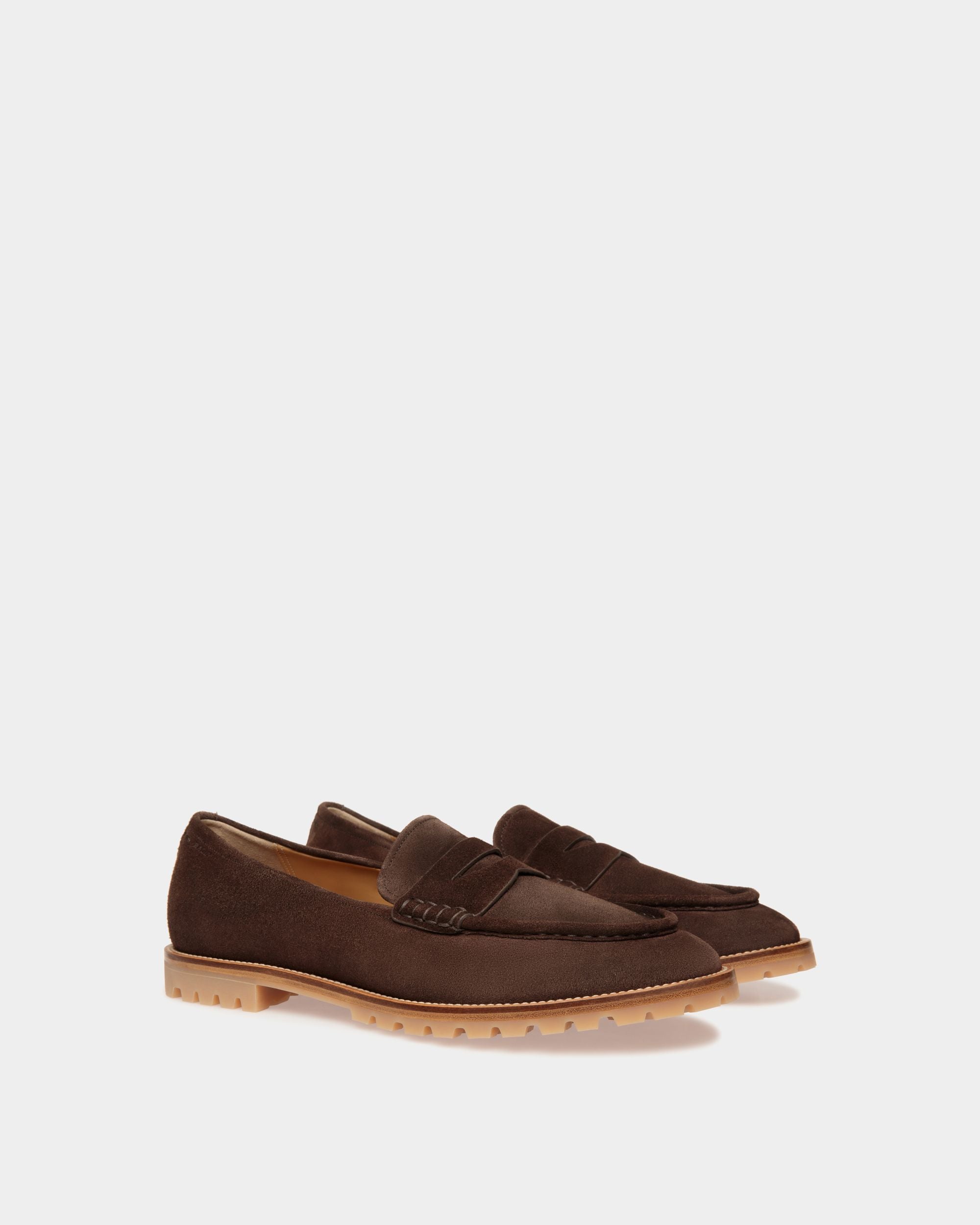 Mocassino Solaria In Pelle Scamosciata Color Ebano - Uomo - Bally - 03