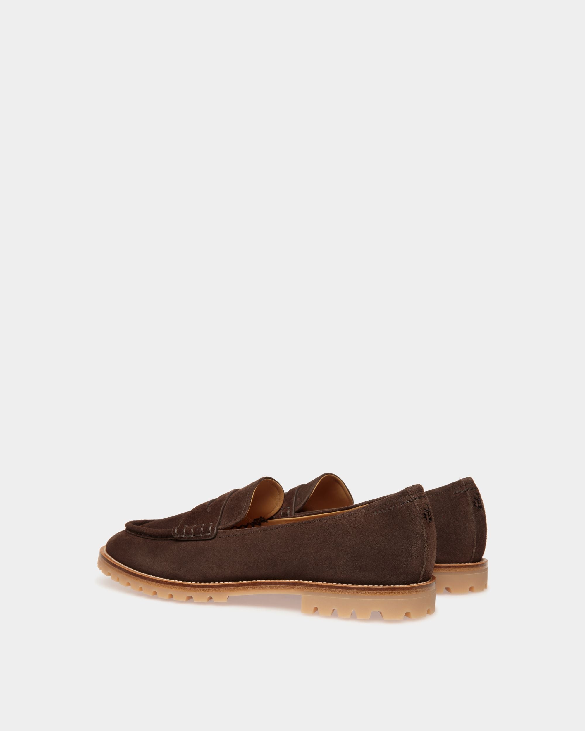Mocassino Solaria In Pelle Scamosciata Color Ebano - Uomo - Bally - 04