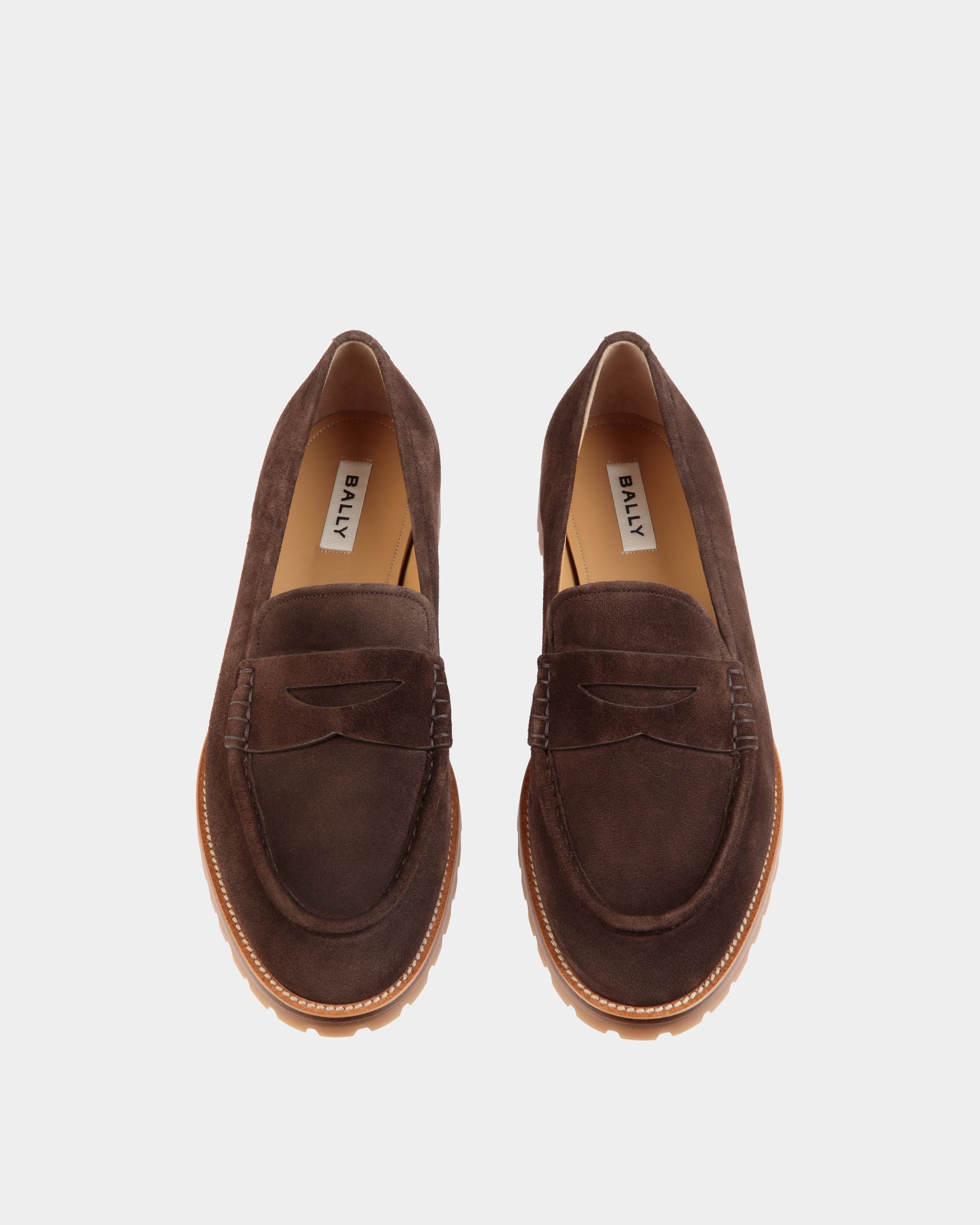 Mocassino Solaria In Pelle Scamosciata Color Ebano - Uomo - Bally - 05
