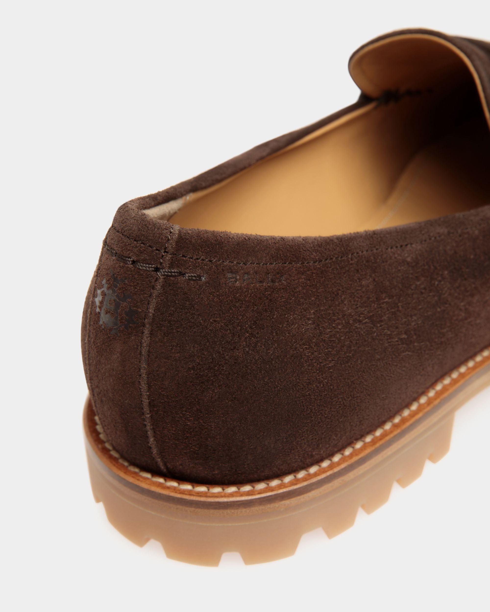 Mocassino Solaria In Pelle Scamosciata Color Ebano - Uomo - Bally - 06