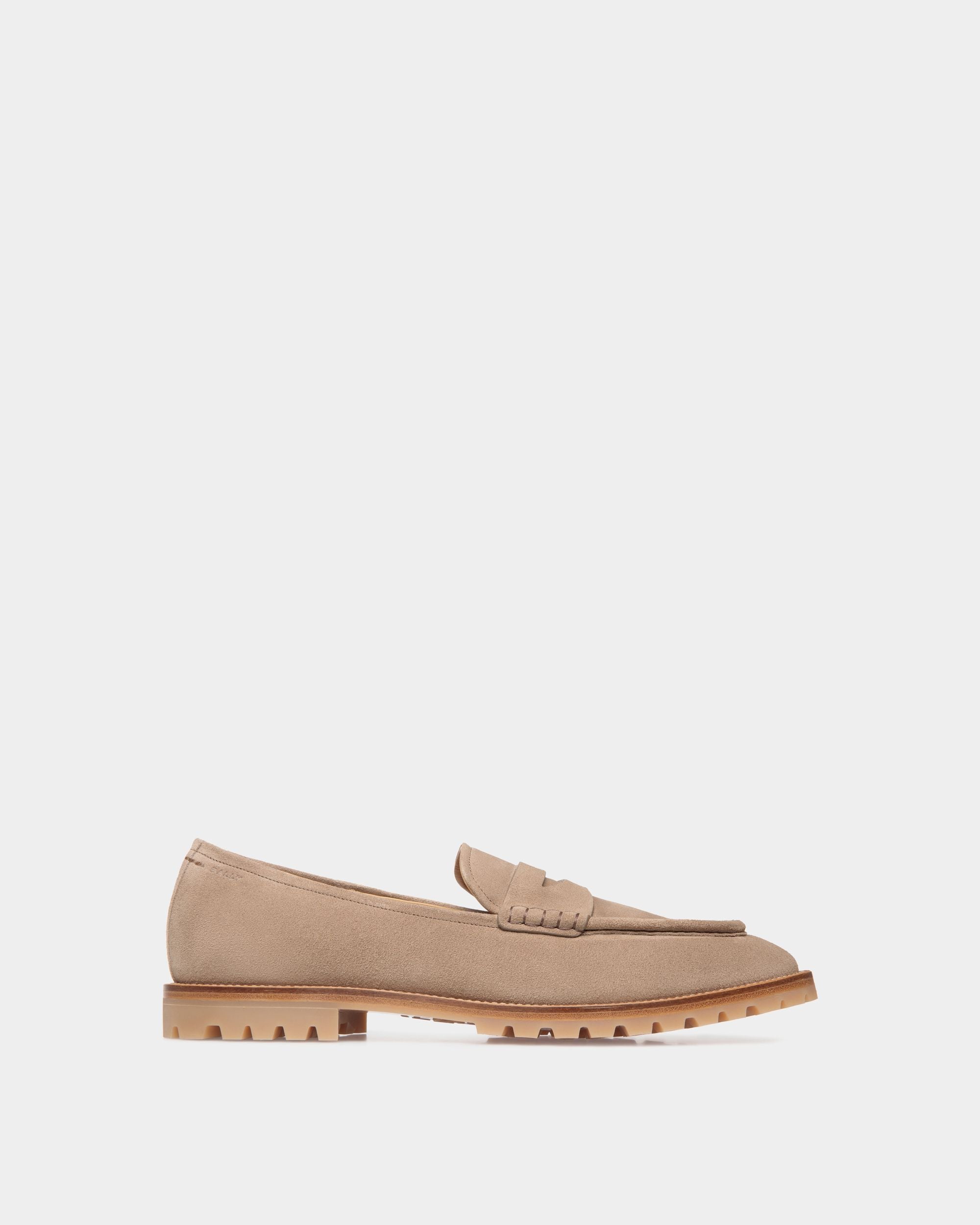 Mocassino Solaria In Pelle Scamosciata Grigio Talpa - Uomo - Bally - 01