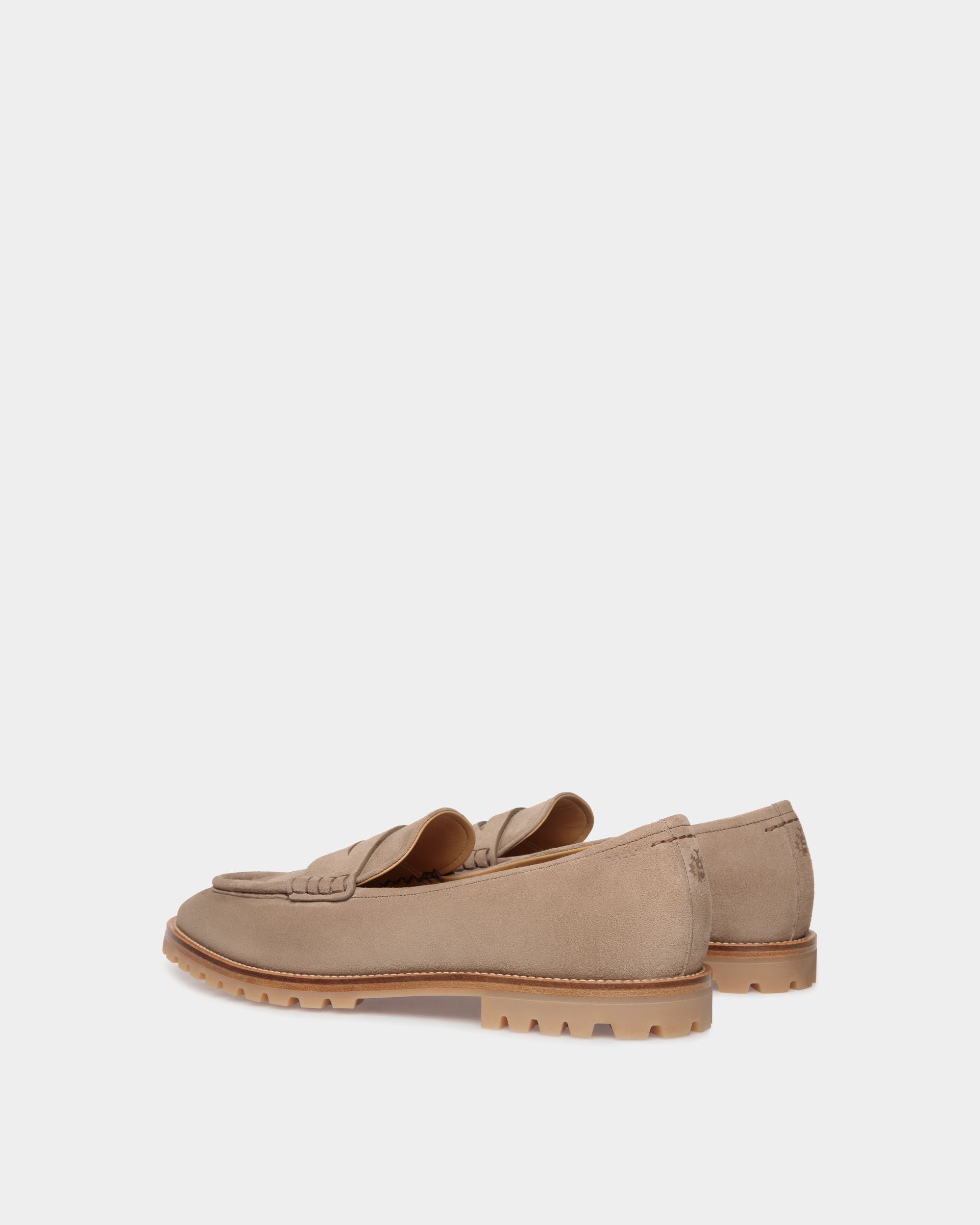Mocassino Solaria In Pelle Scamosciata Grigio Talpa - Uomo - Bally - 04