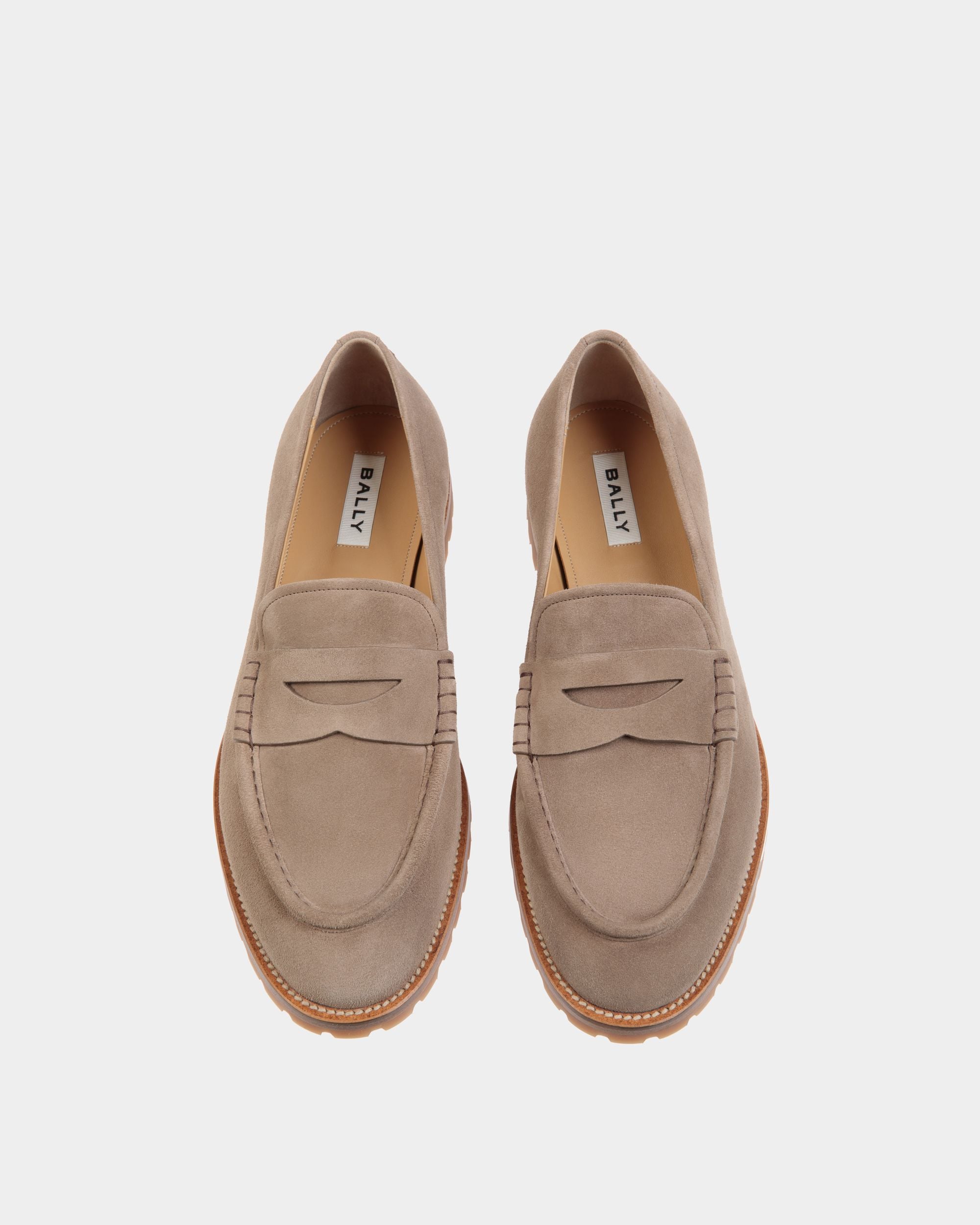Mocassino Solaria In Pelle Scamosciata Grigio Talpa - Uomo - Bally - 05