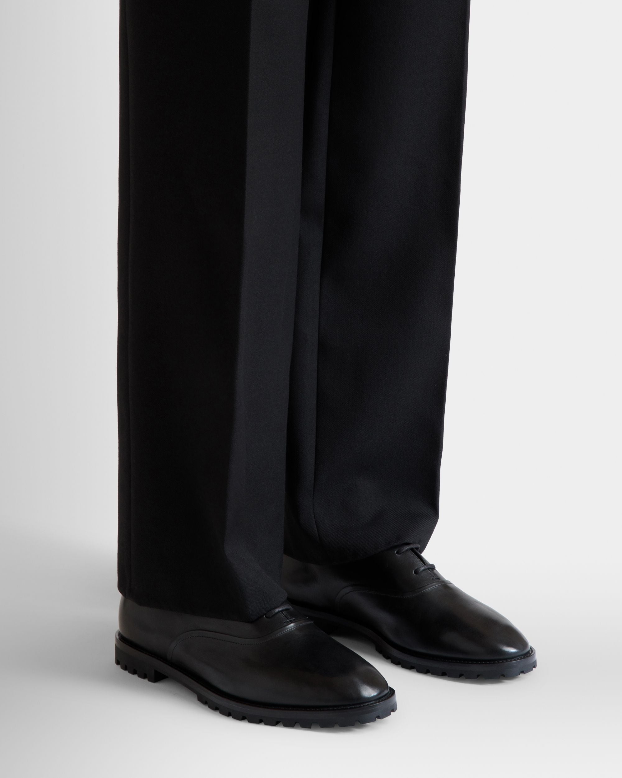 Scarpa Oxford Solaria In Pelle Nera - Uomo - Bally - 02