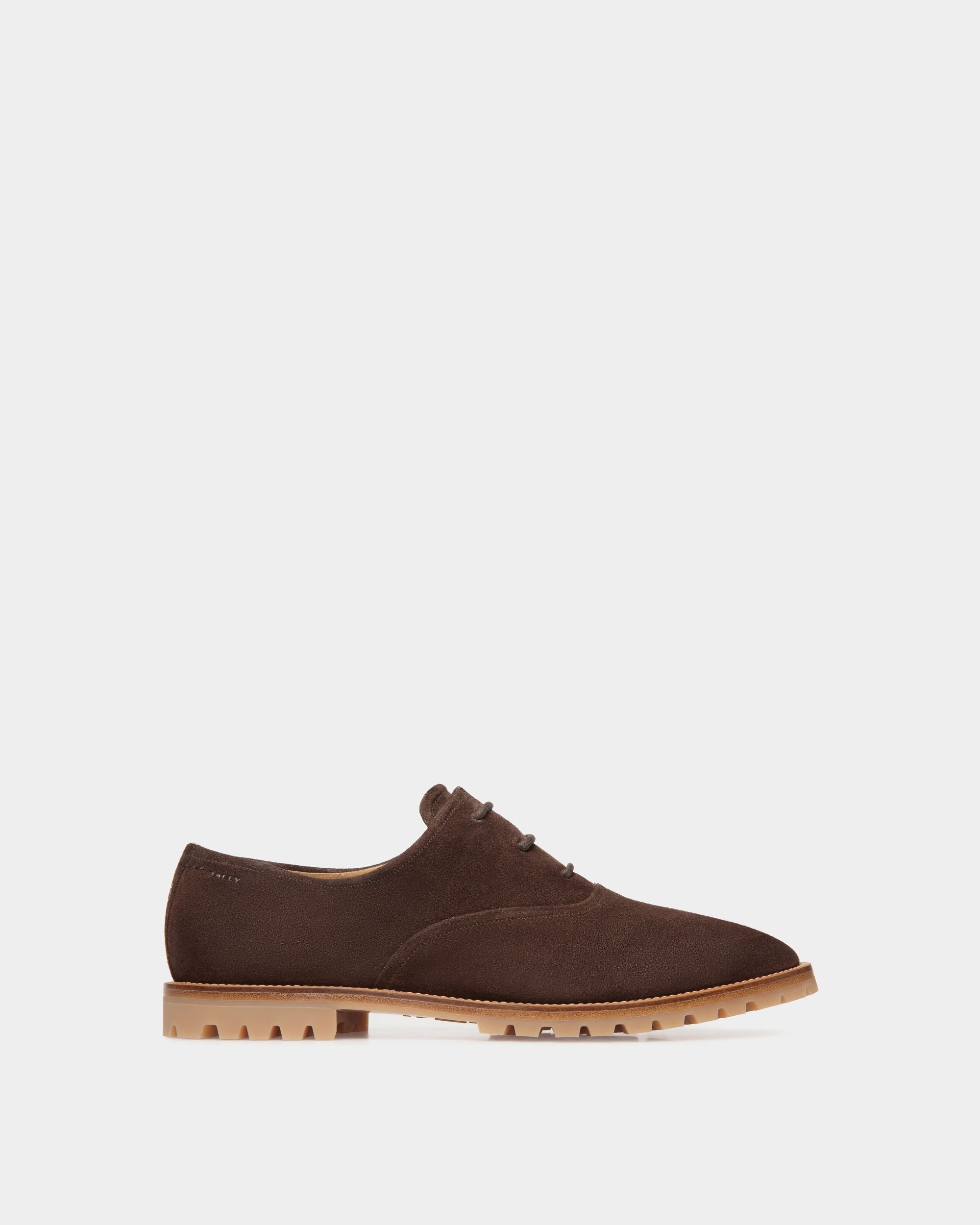 Scarpa Oxford Solaria In Pelle Scamosciata Color Ebano - Uomo - Bally - 01