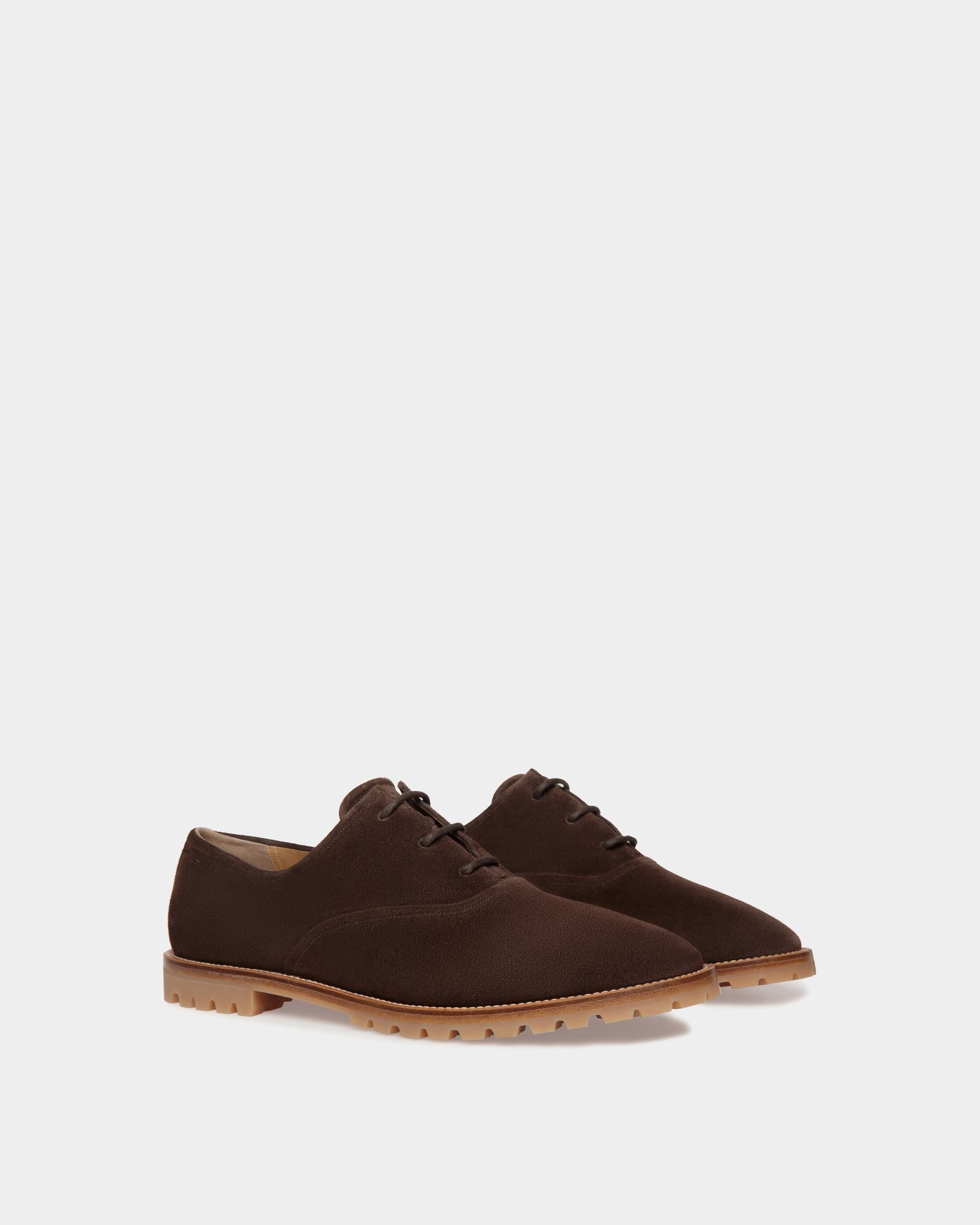 Scarpa Oxford Solaria In Pelle Scamosciata Color Ebano - Uomo - Bally - 03