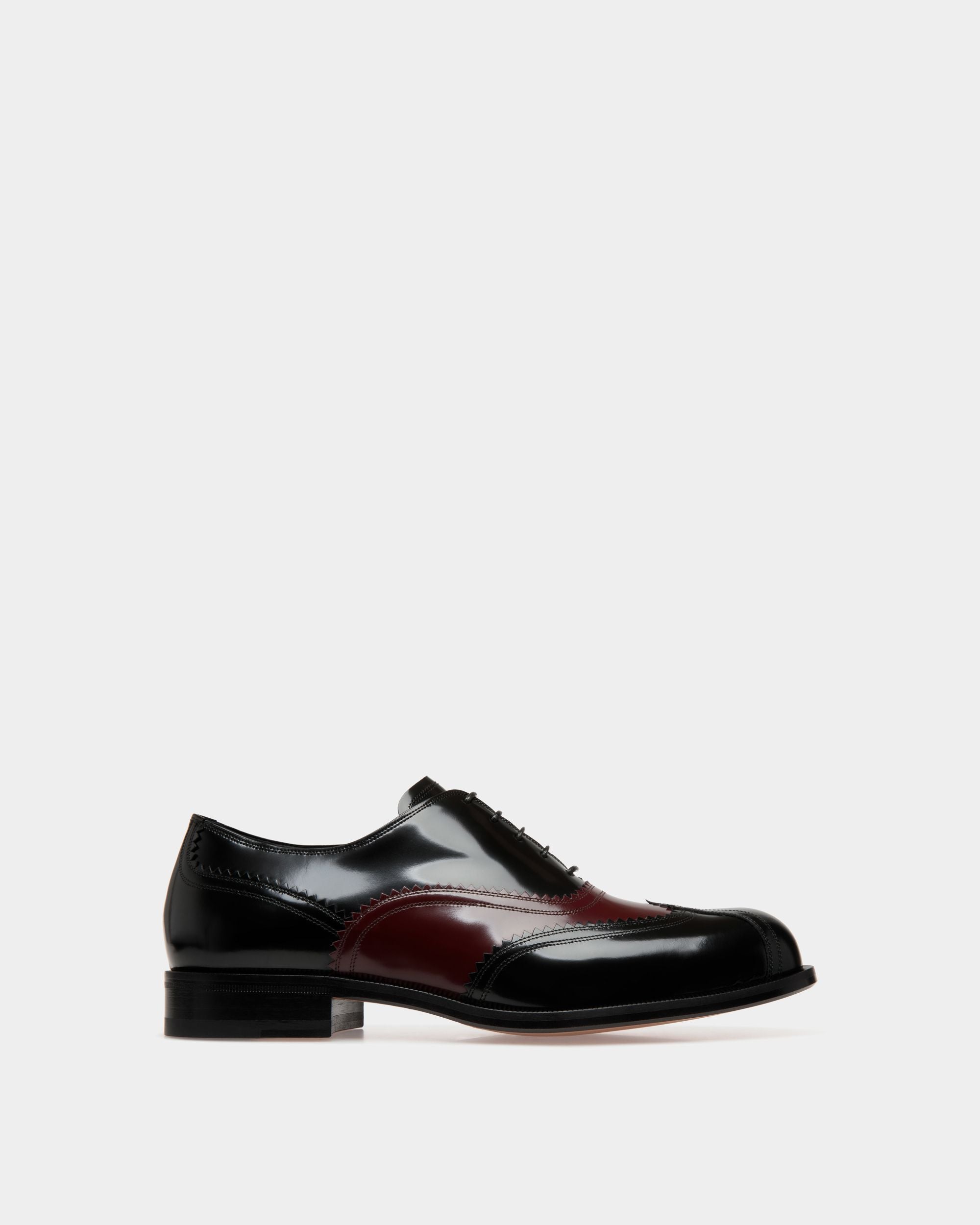 Scarpa Oxford Spiegel In Pelle Nera E Bordeaux Scuro - Uomo - Bally - 01