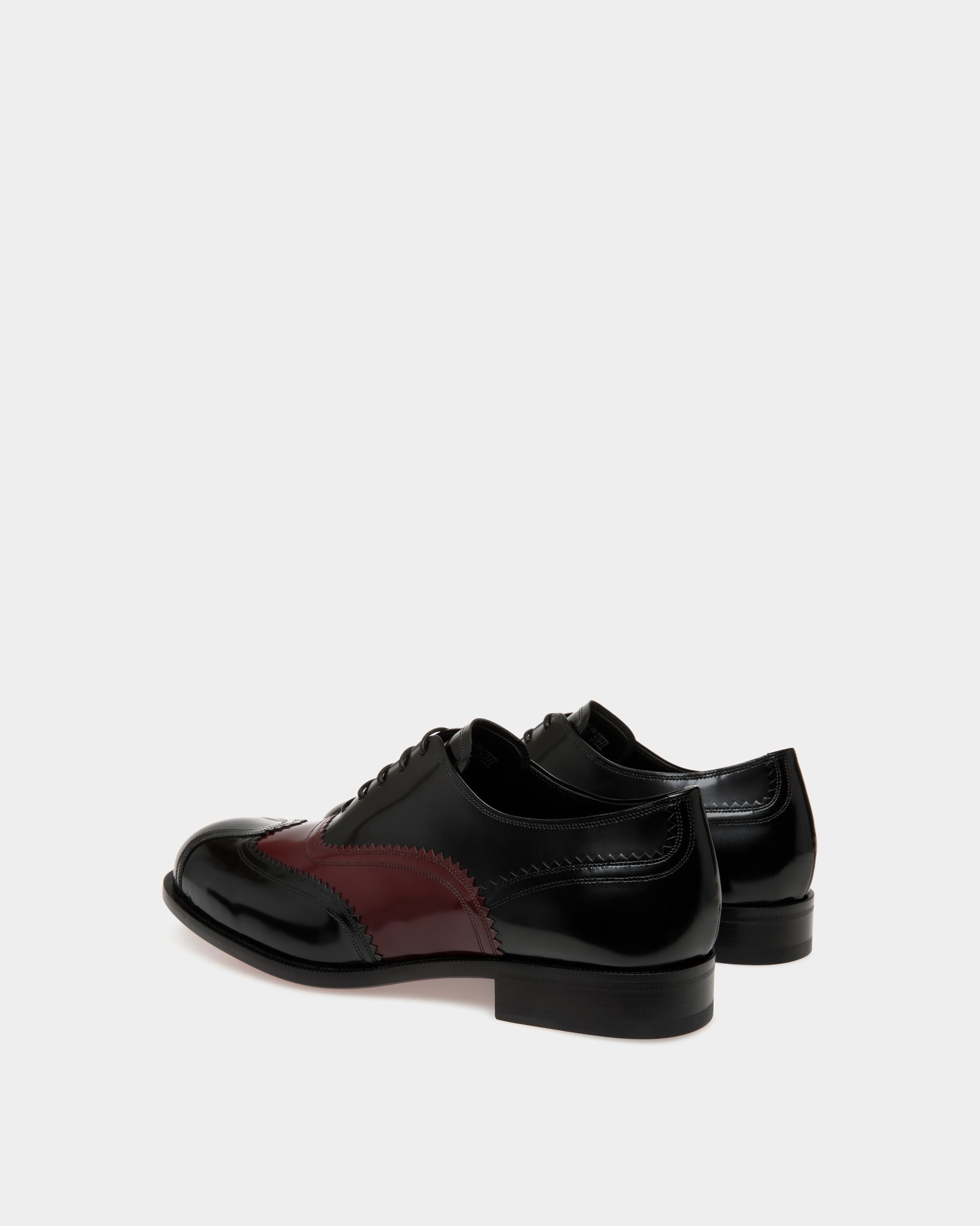Scarpa Oxford Spiegel In Pelle Nera E Bordeaux Scuro - Uomo - Bally - 03