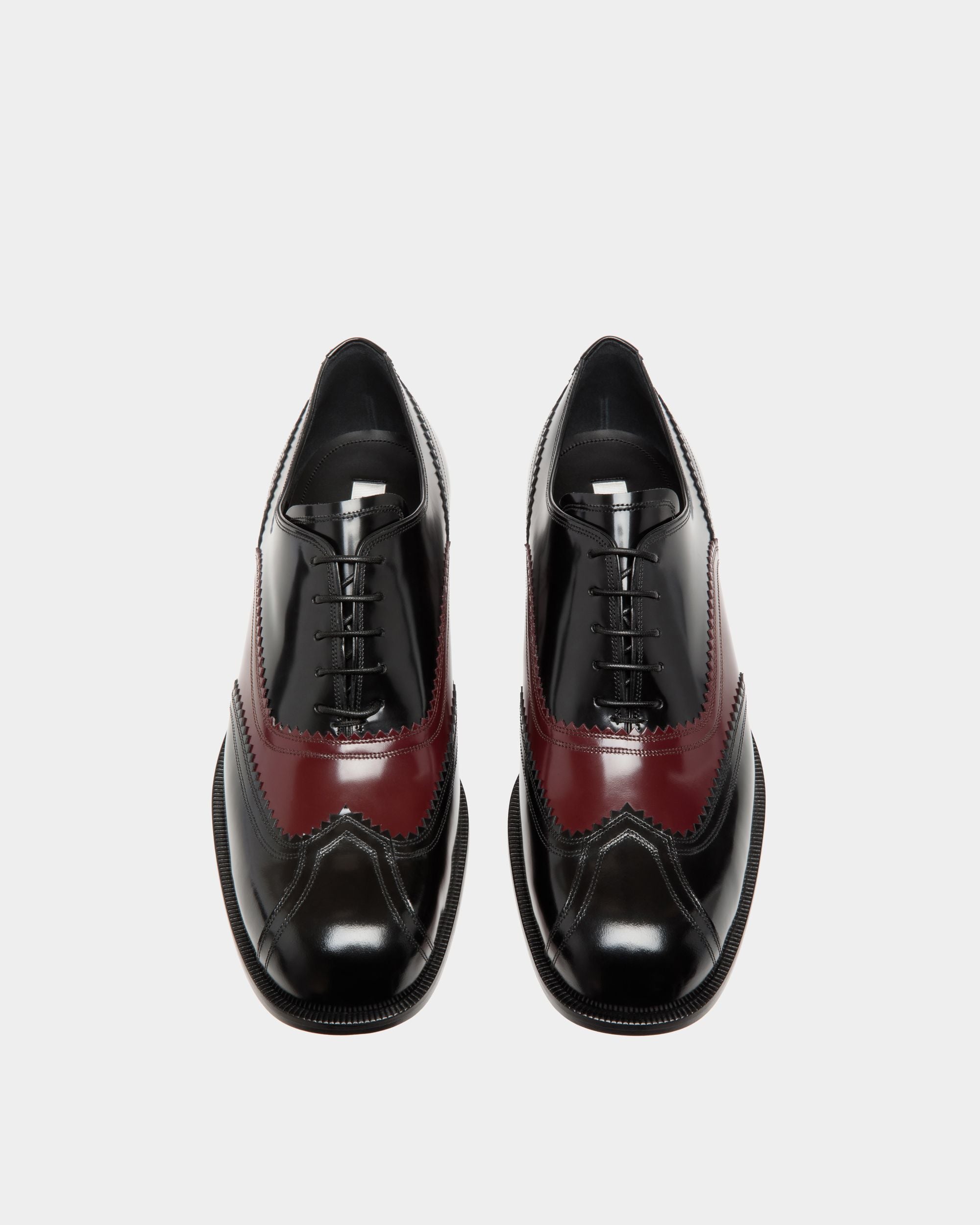 Scarpa Oxford Spiegel In Pelle Nera E Bordeaux Scuro - Uomo - Bally - 04