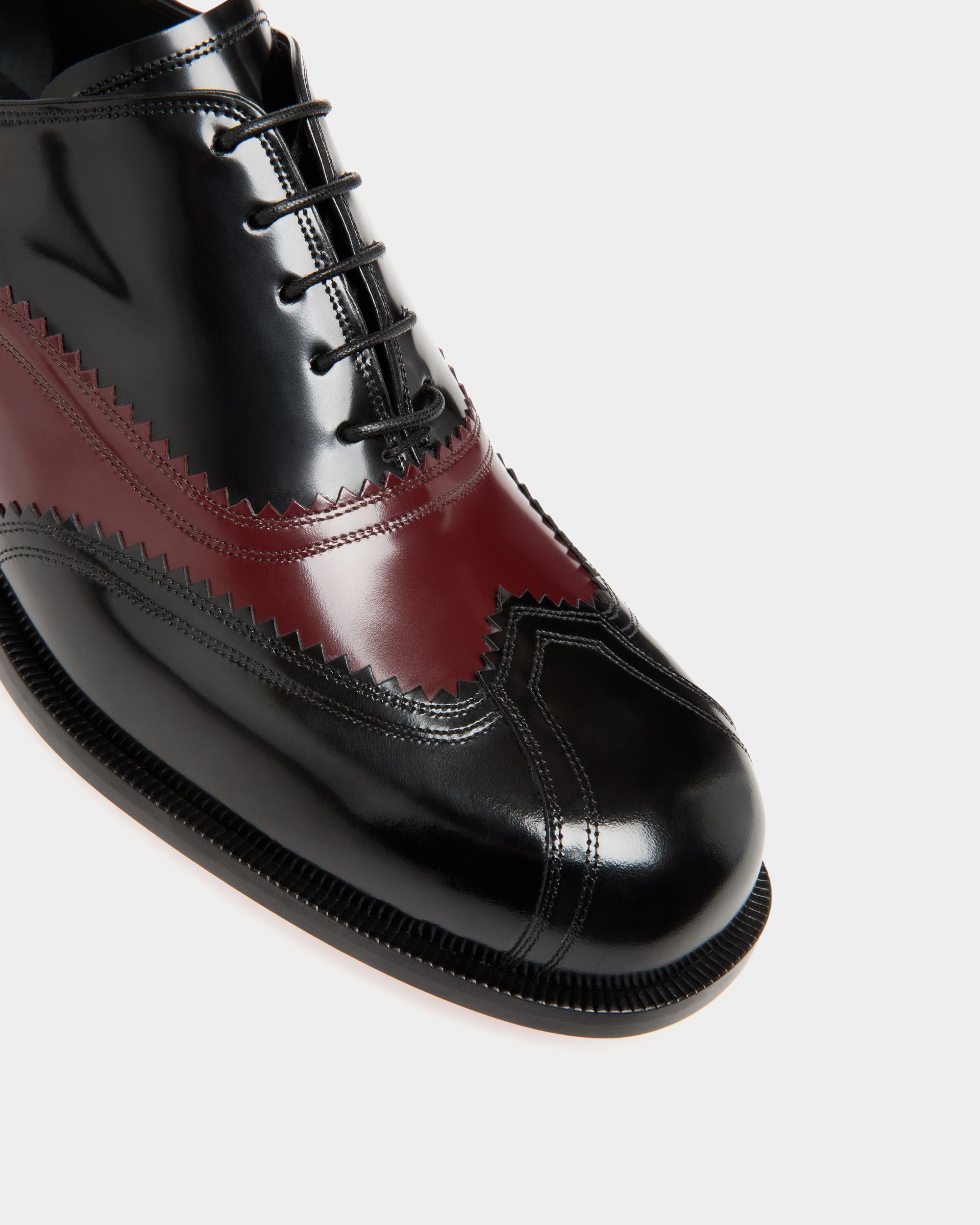 Scarpa Oxford Spiegel In Pelle Nera E Bordeaux Scuro - Uomo - Bally - 05