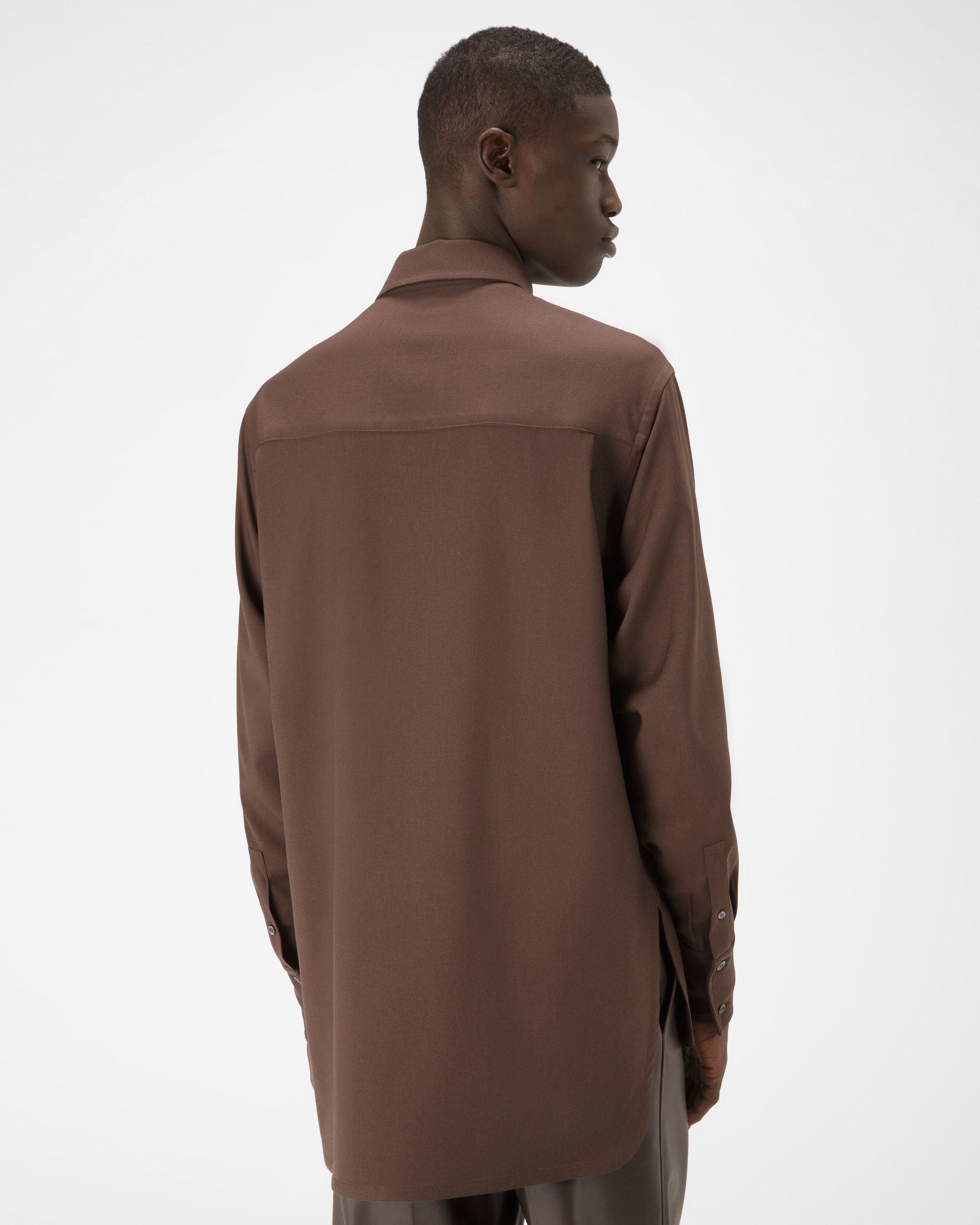 Camicia Di Lana In Marrone Scuro - Uomo - Bally - 03