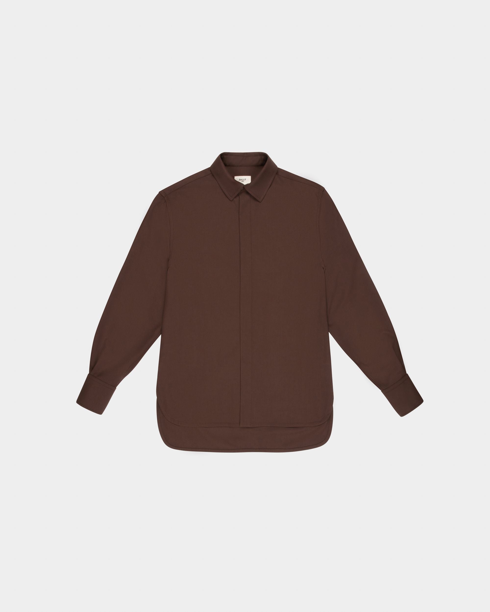 Camicia Di Lana In Marrone Scuro - Uomo - Bally - 04