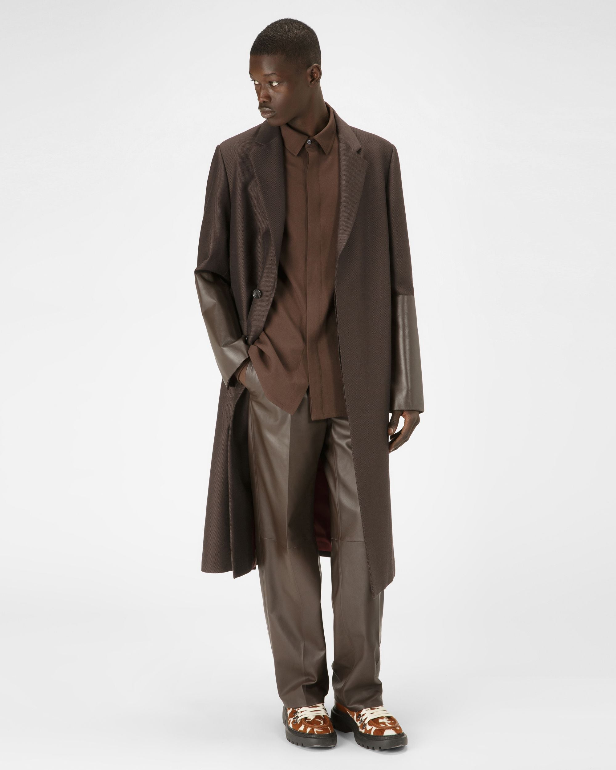 Camicia Di Lana In Marrone Scuro - Uomo - Bally - 05