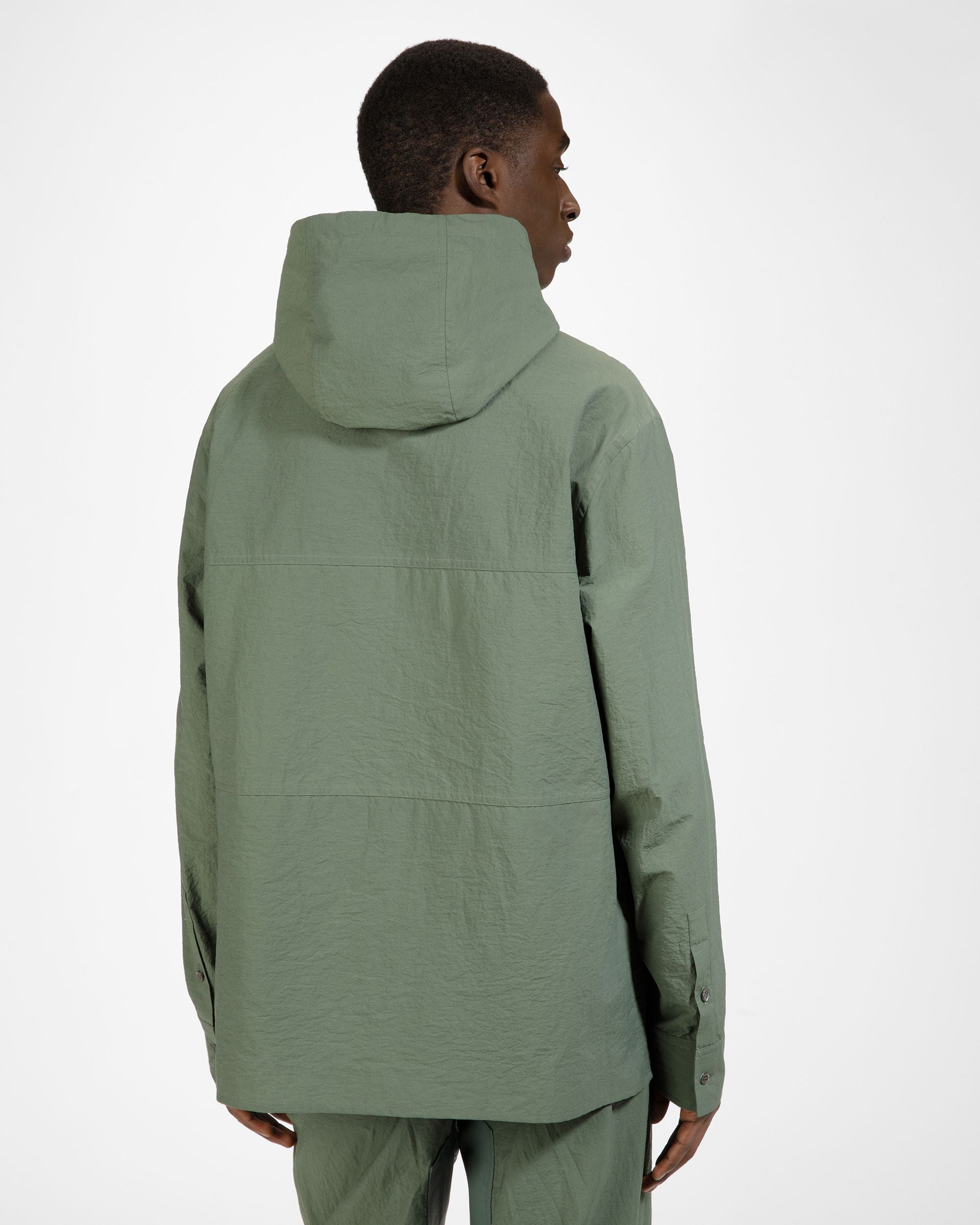 Giacca-Camicia Con Cappuccio In Cotone E Nylon Verde Salvia - Uomo - Bally - 02