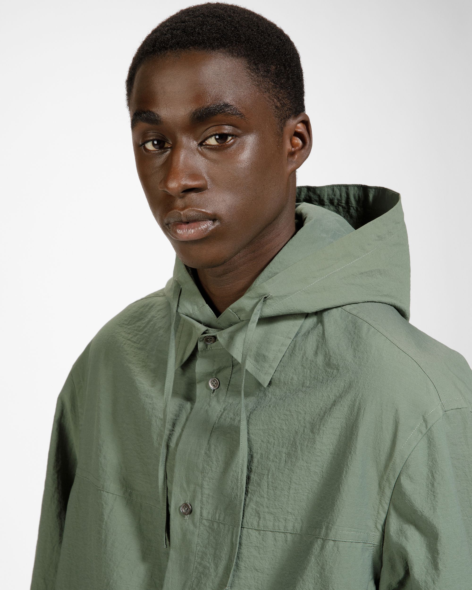 Giacca-Camicia Con Cappuccio In Cotone E Nylon Verde Salvia - Uomo - Bally - 03