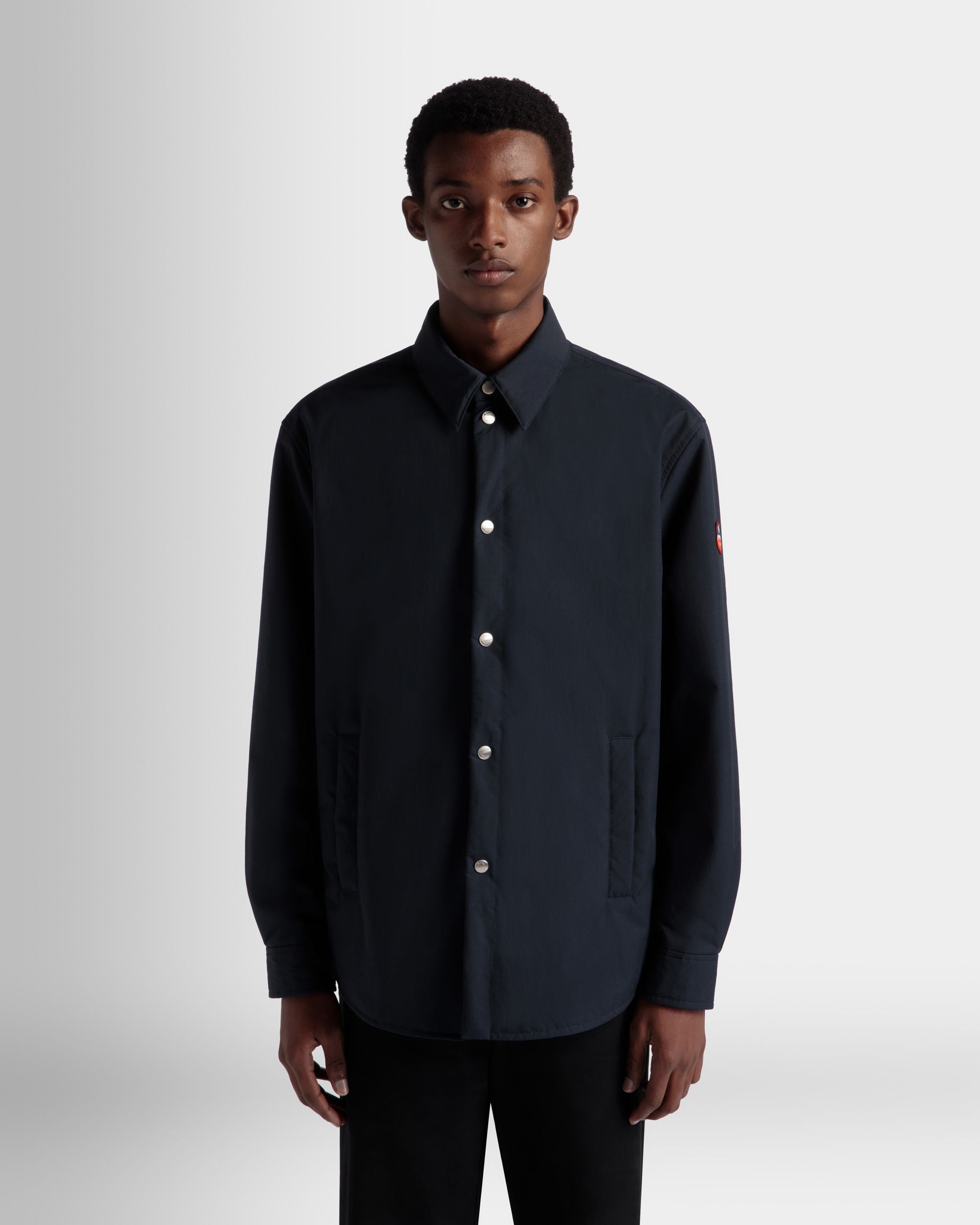 Overshirt Trapuntata In Nylon Navy Blue - Uomo - Bally - 03