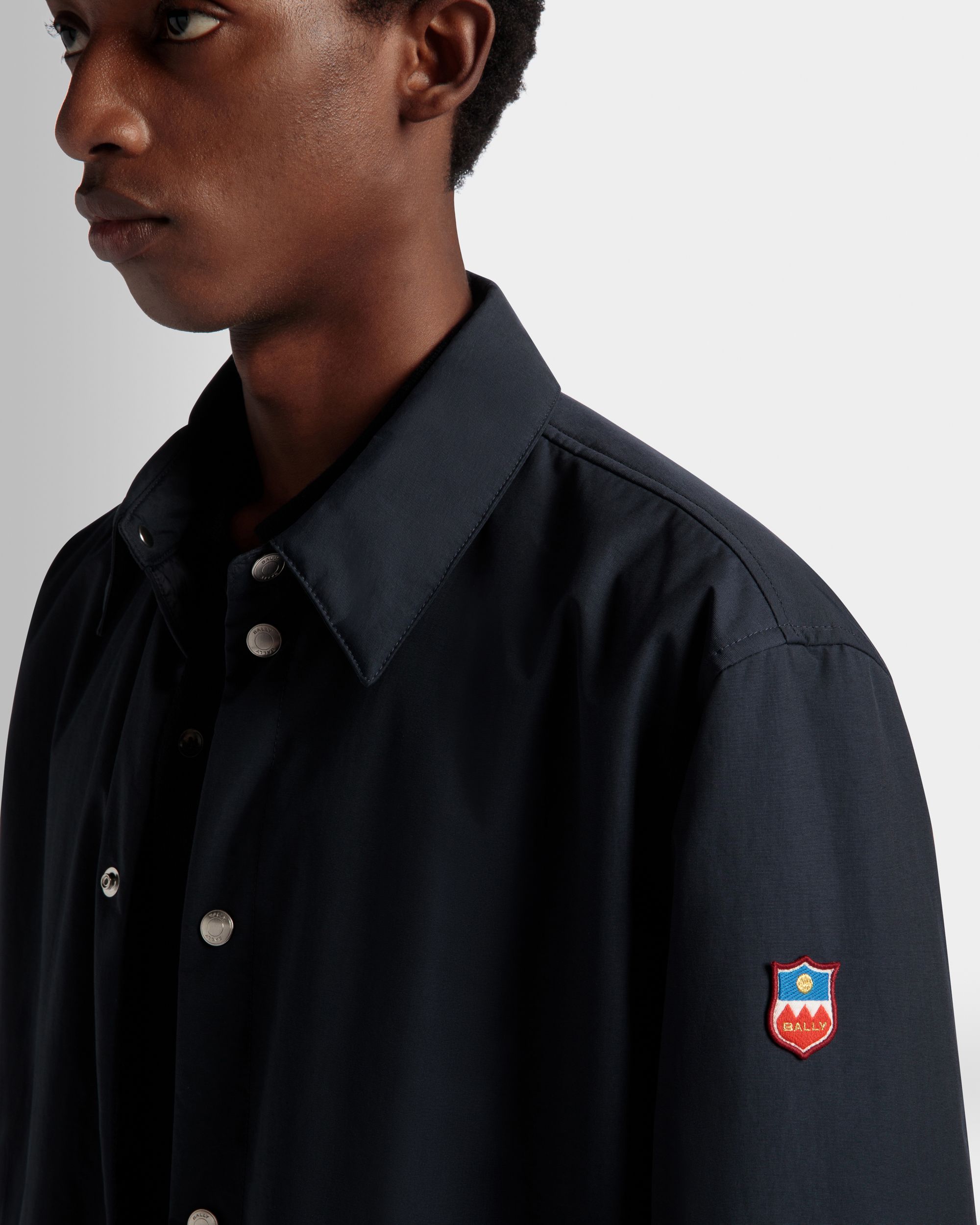 Overshirt Trapuntata In Nylon Navy Blue - Uomo - Bally - 04