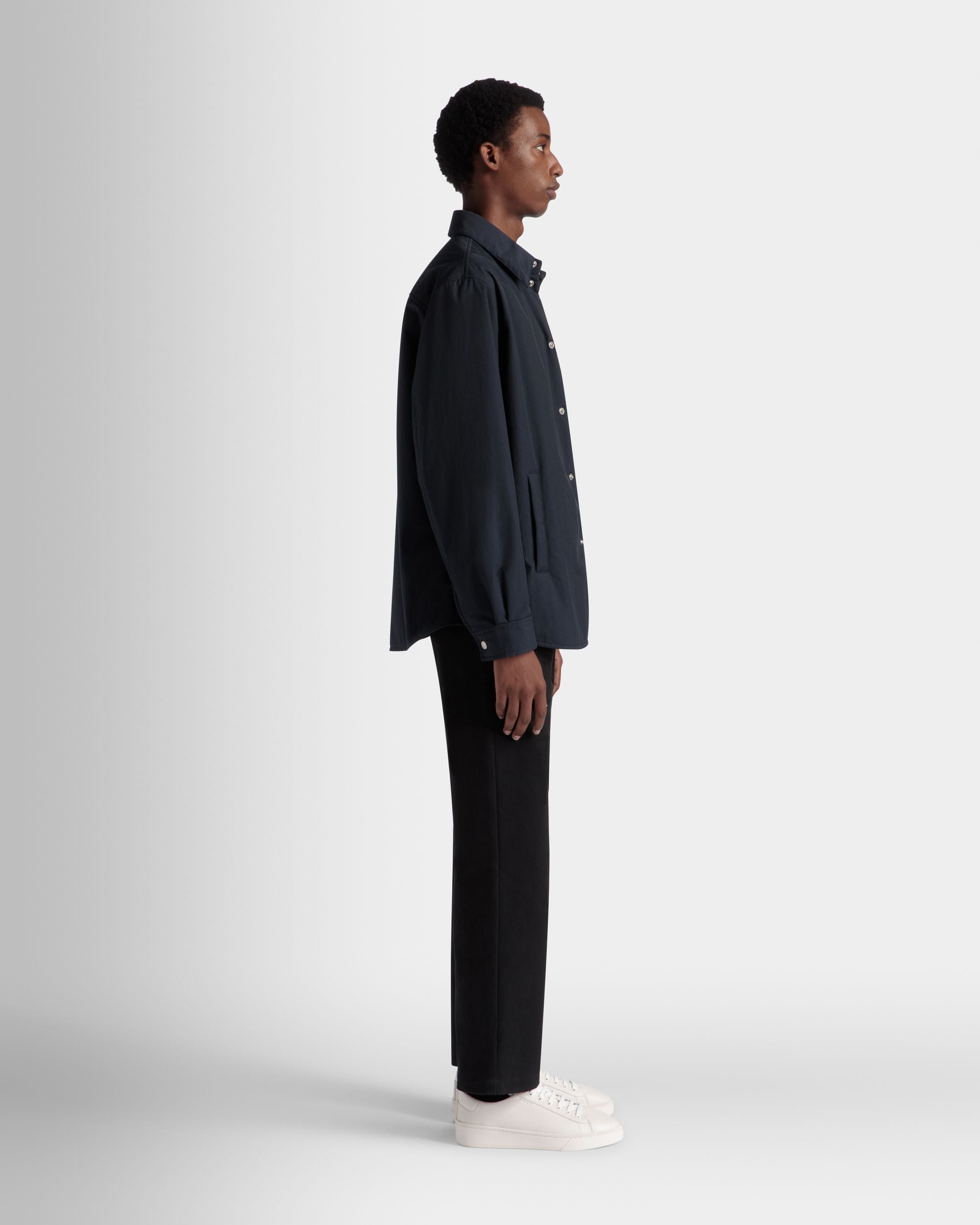 Overshirt Trapuntata In Nylon Navy Blue - Uomo - Bally - 06