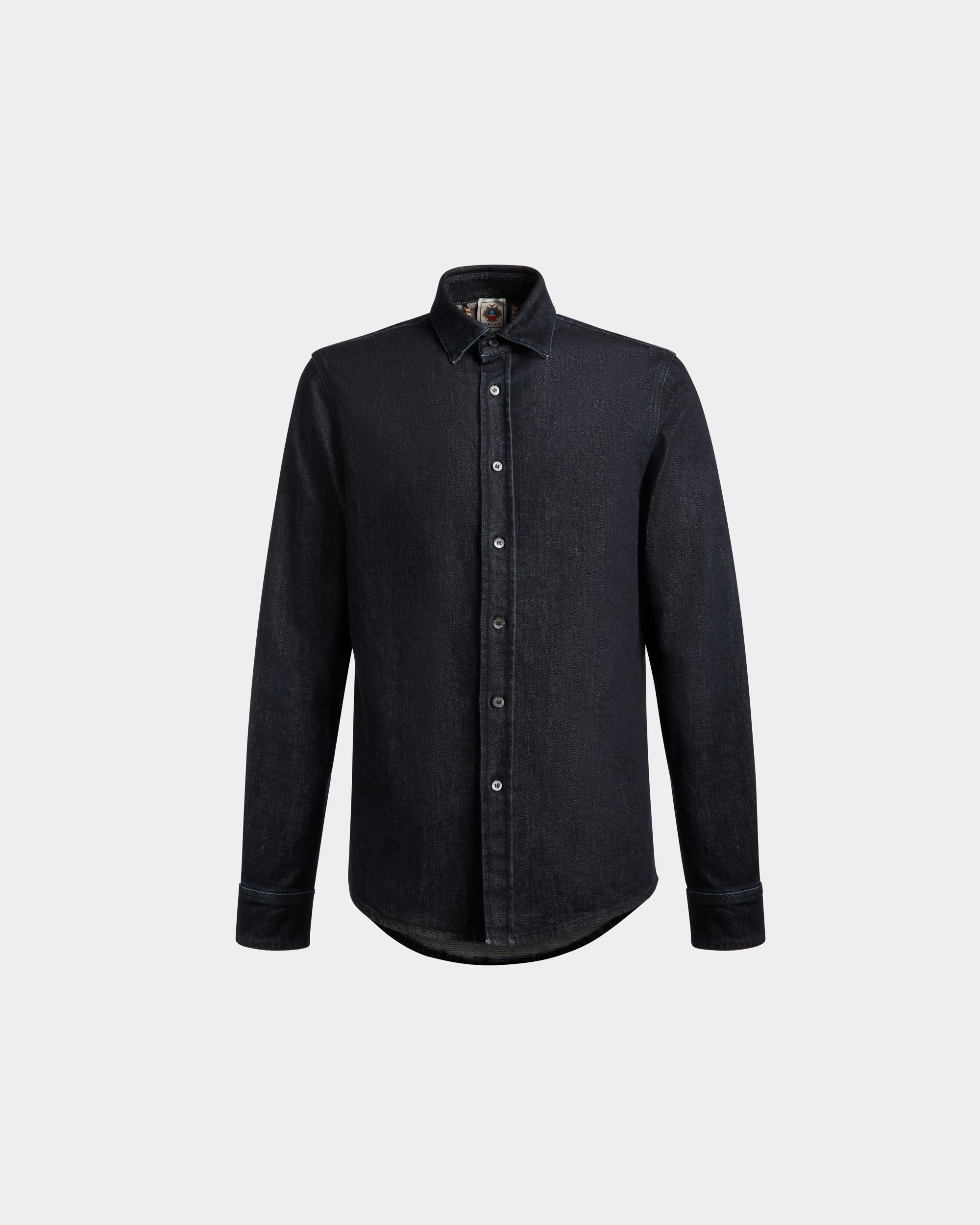 Camicia Adrien Brody Travel Collection A Maniche Lunghe In Misto Cotone Navy Blue - Uomo - Bally - 01