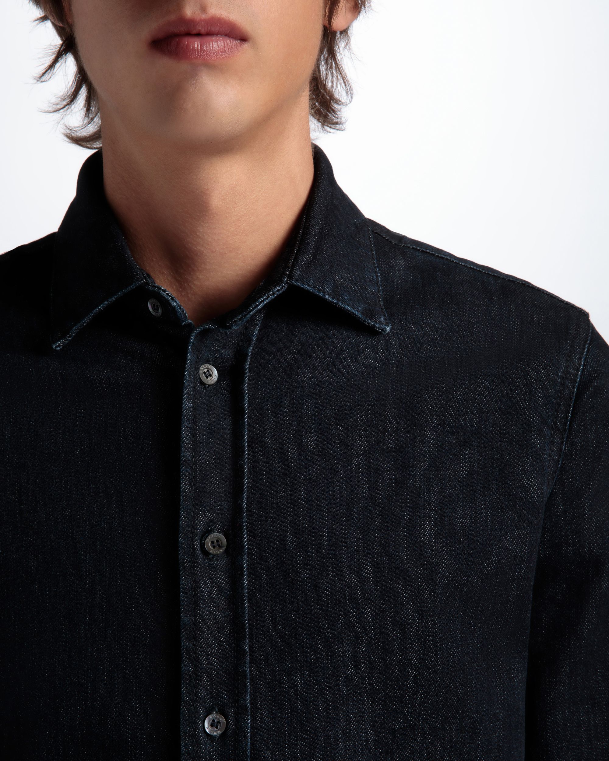 Camicia Adrien Brody Travel Collection A Maniche Lunghe In Misto Cotone Navy Blue - Uomo - Bally - 04