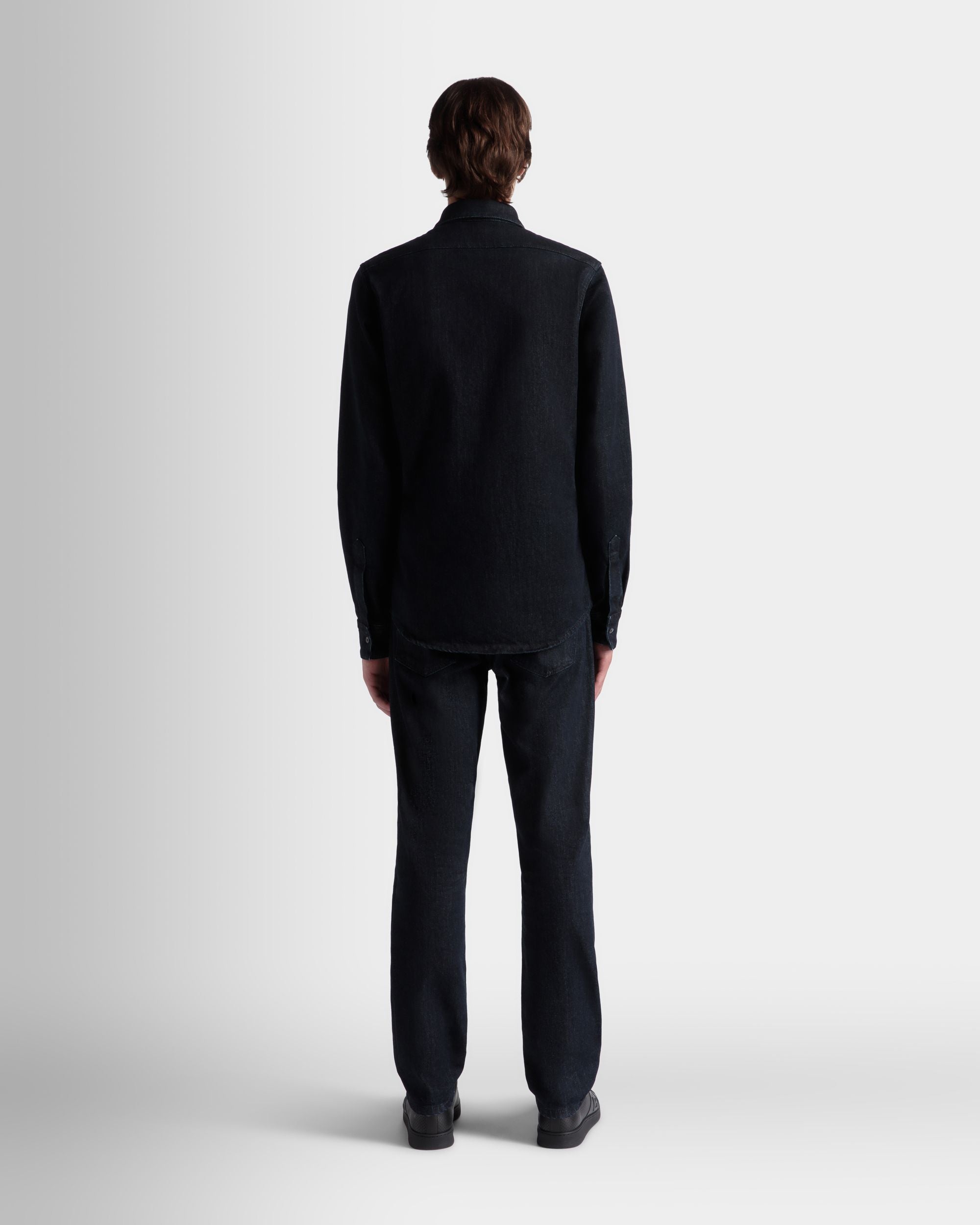 Camicia Adrien Brody Travel Collection A Maniche Lunghe In Misto Cotone Navy Blue - Uomo - Bally - 08