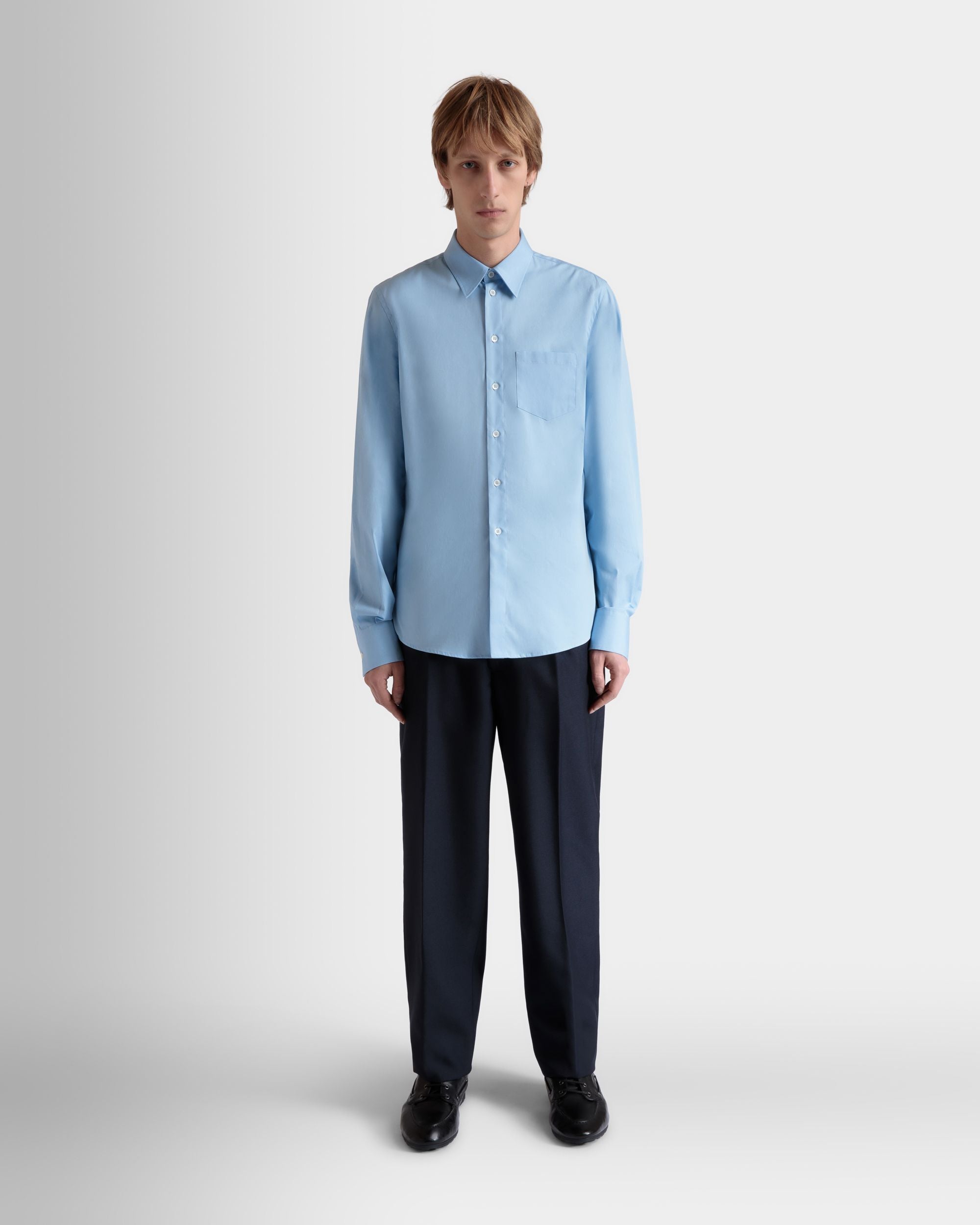 Camicia A Maniche Lunghe In Cotone Light Blue - Uomo - Bally - 02