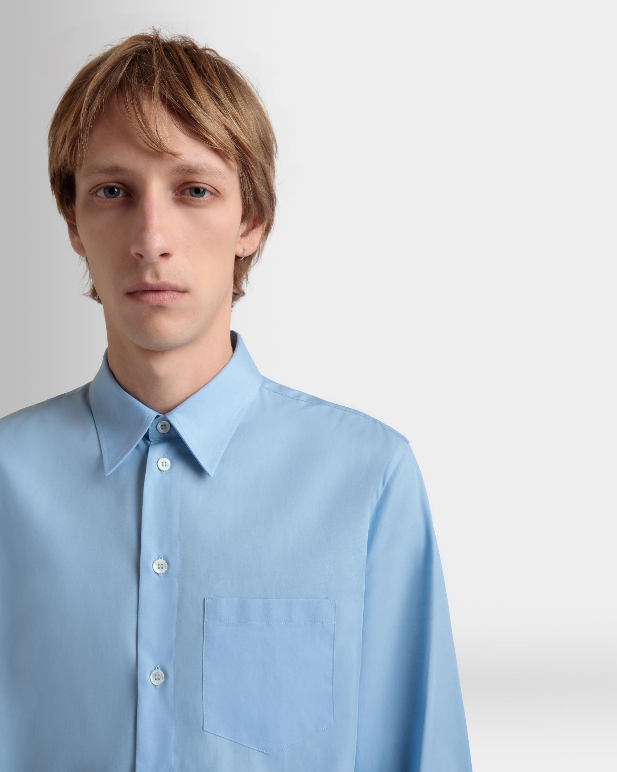 Camicia A Maniche Lunghe In Cotone Light Blue - Uomo - Bally - 03