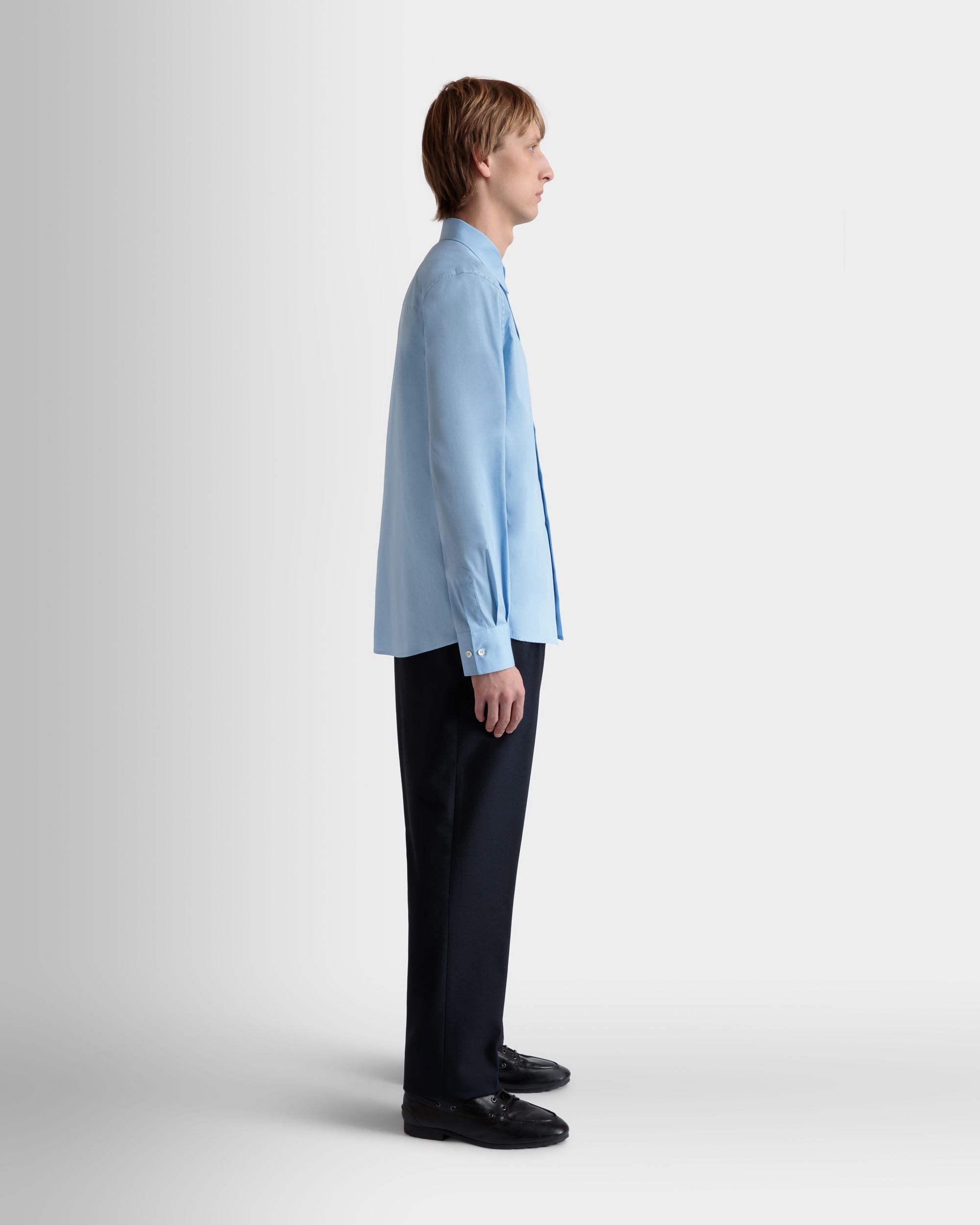 Camicia A Maniche Lunghe In Cotone Light Blue - Uomo - Bally - 05