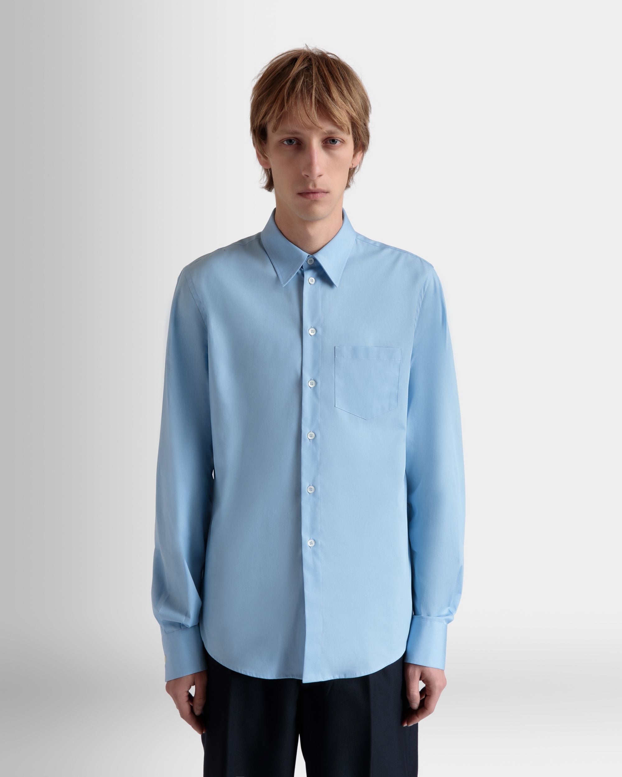 Camicia A Maniche Lunghe In Cotone Light Blue - Uomo - Bally - 08