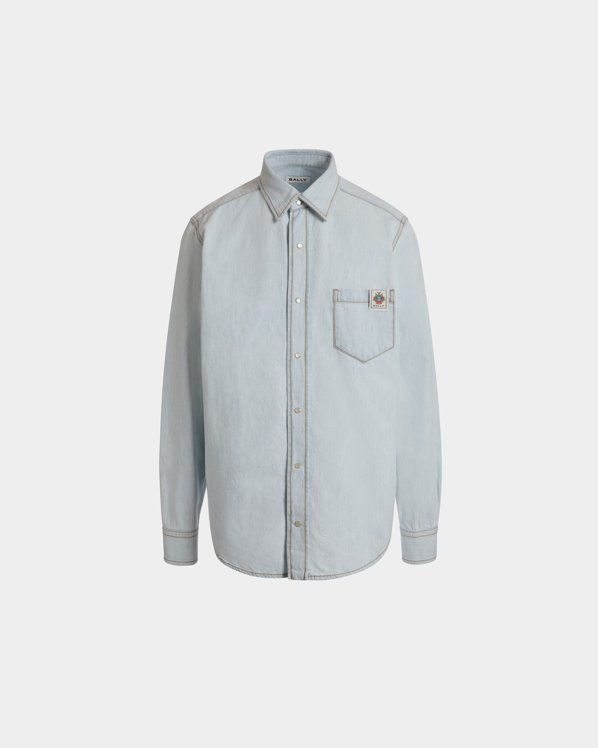 Camicia A Maniche Lunghe In Cotone Light Blue - Uomo - Bally - 01