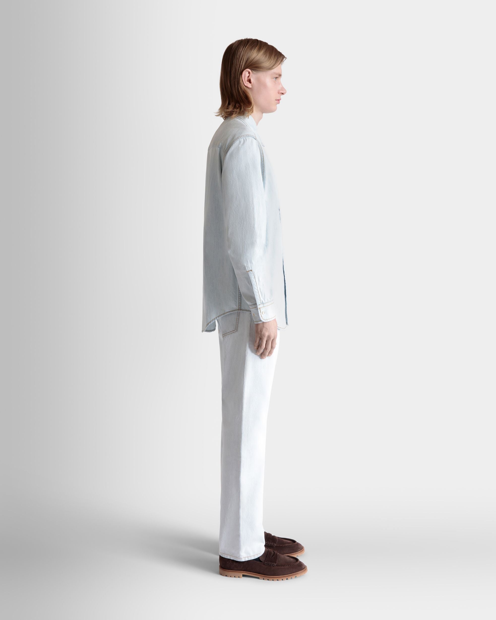 Camicia A Maniche Lunghe In Cotone Light Blue - Uomo - Bally - 05