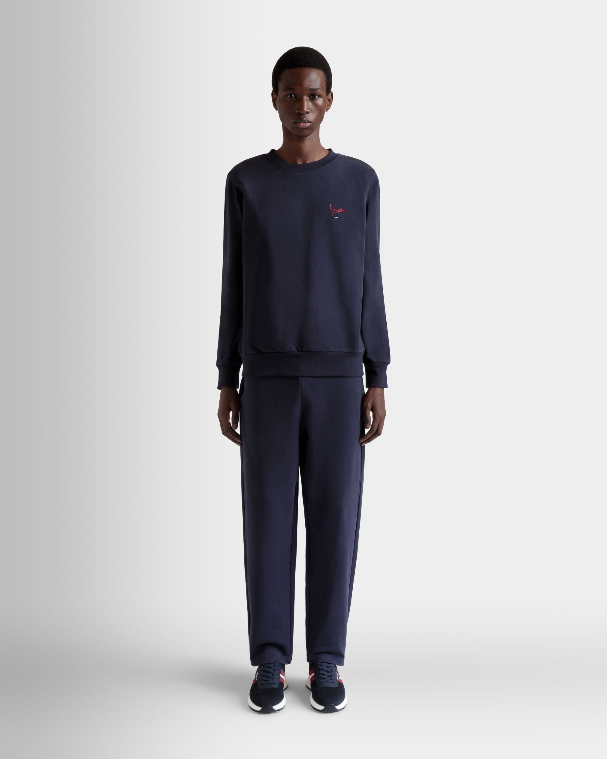 Felpa Girocollo In Cotone Navy Blue - Uomo - Bally - 02