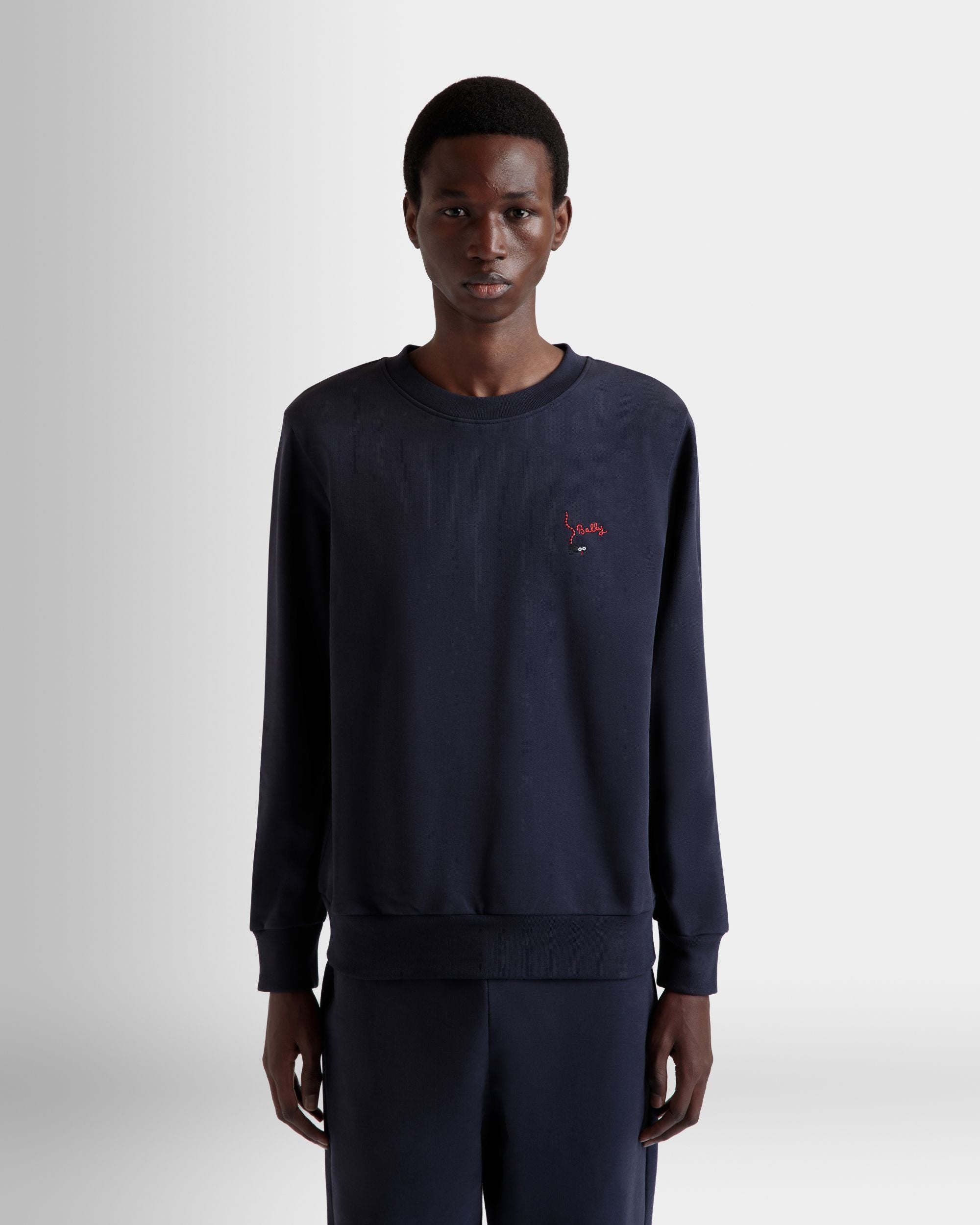 Felpa Girocollo In Cotone Navy Blue - Uomo - Bally - 08