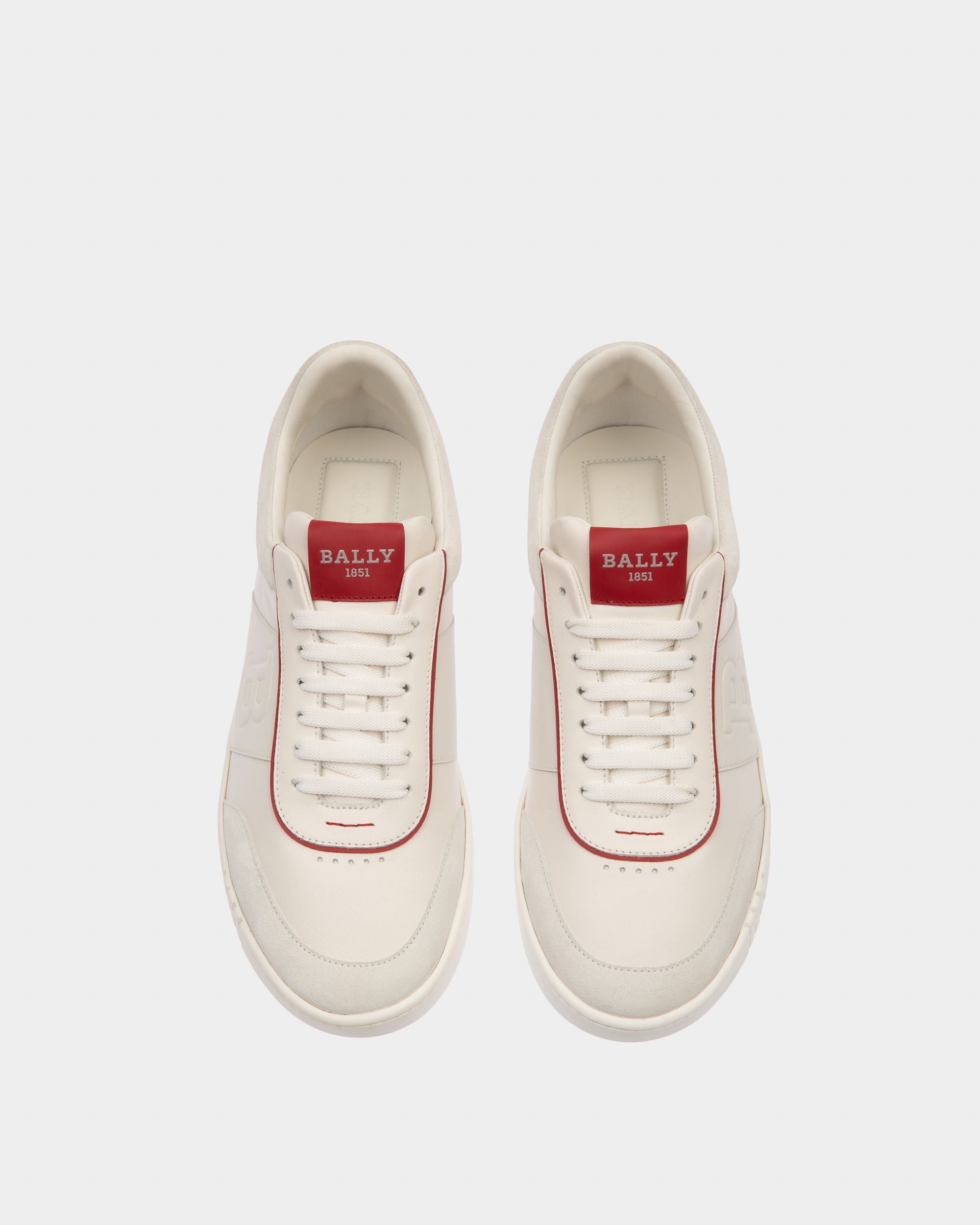 Wallys Sneakers In Pelle E Camoscio Bianco E Rosso - Uomo - Bally - 02