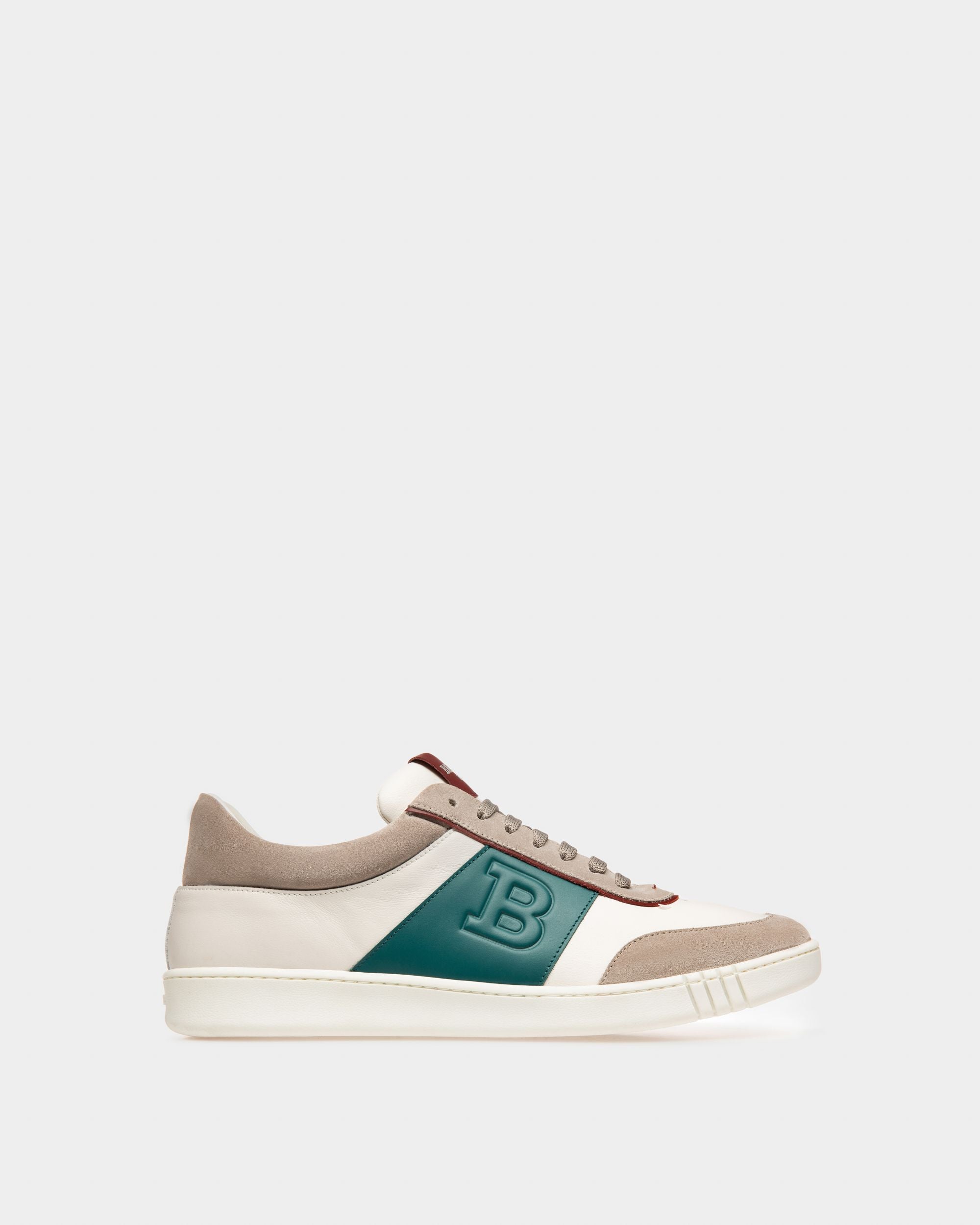 Wallys Sneaker In Pelle E Suede Bianco E Grigio - Uomo - Bally - 01