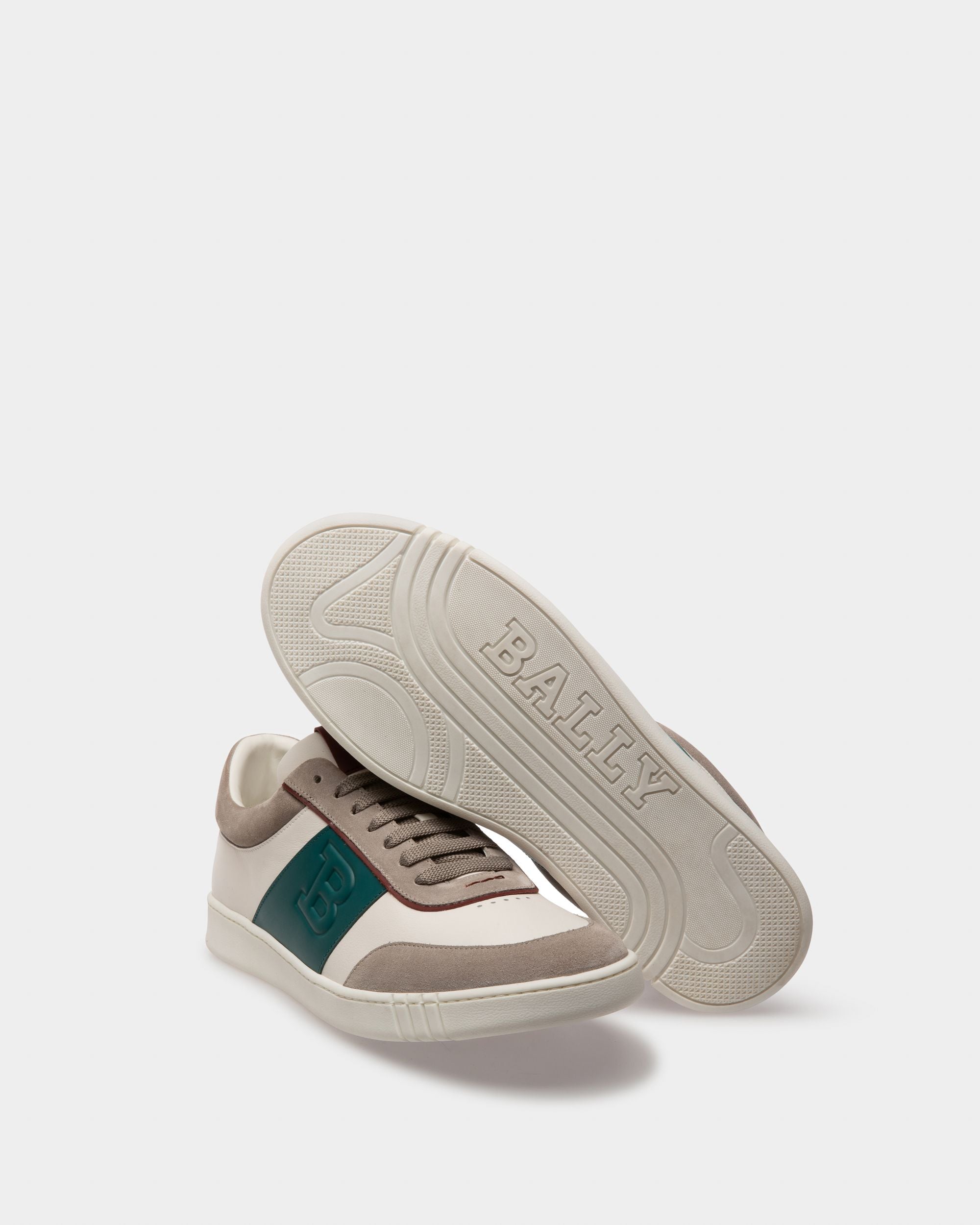Wallys Sneaker In Pelle E Suede Bianco E Grigio - Uomo - Bally - 05