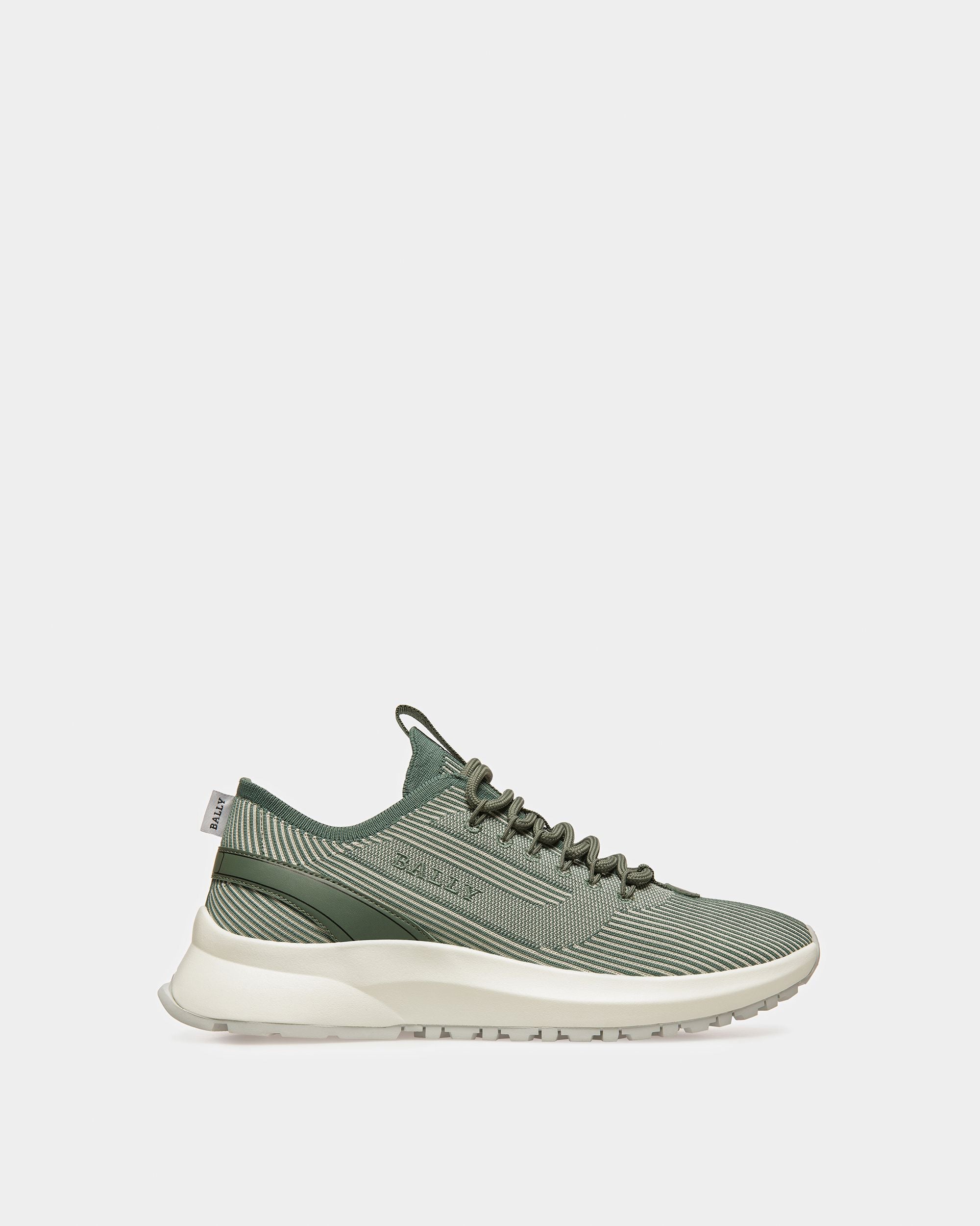 Dean-T Sneaker In Pelle, Tessuto E Poliestere Bianco Cipria E Verde Salvia - Uomo - Bally - 01