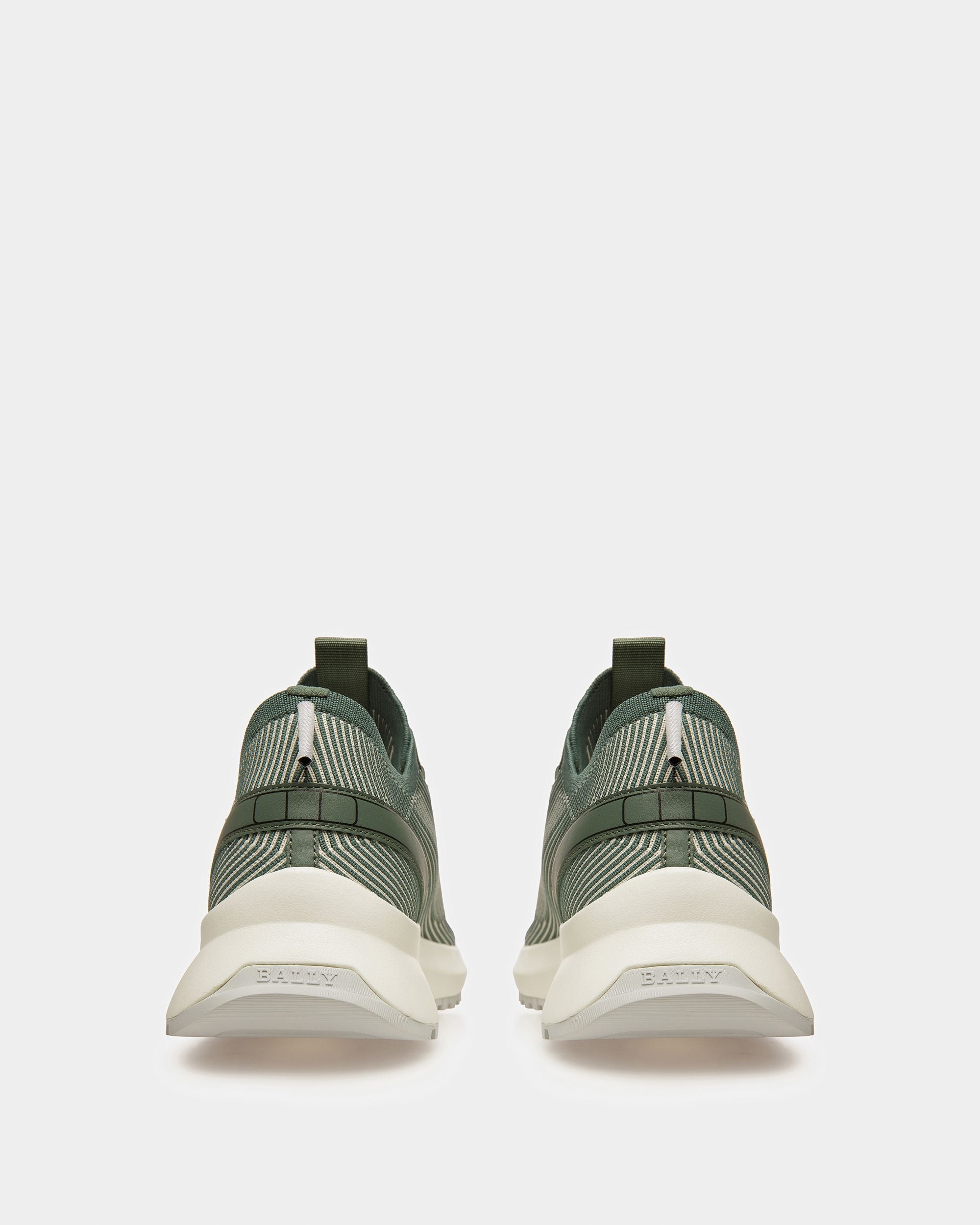 Dean-T Sneaker In Pelle, Tessuto E Poliestere Bianco Cipria E Verde Salvia - Uomo - Bally - 03